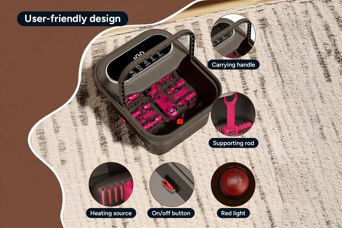 Kogan Foot Spa Bath and Massager Heated Bubble Vibration Rollers - Image 3