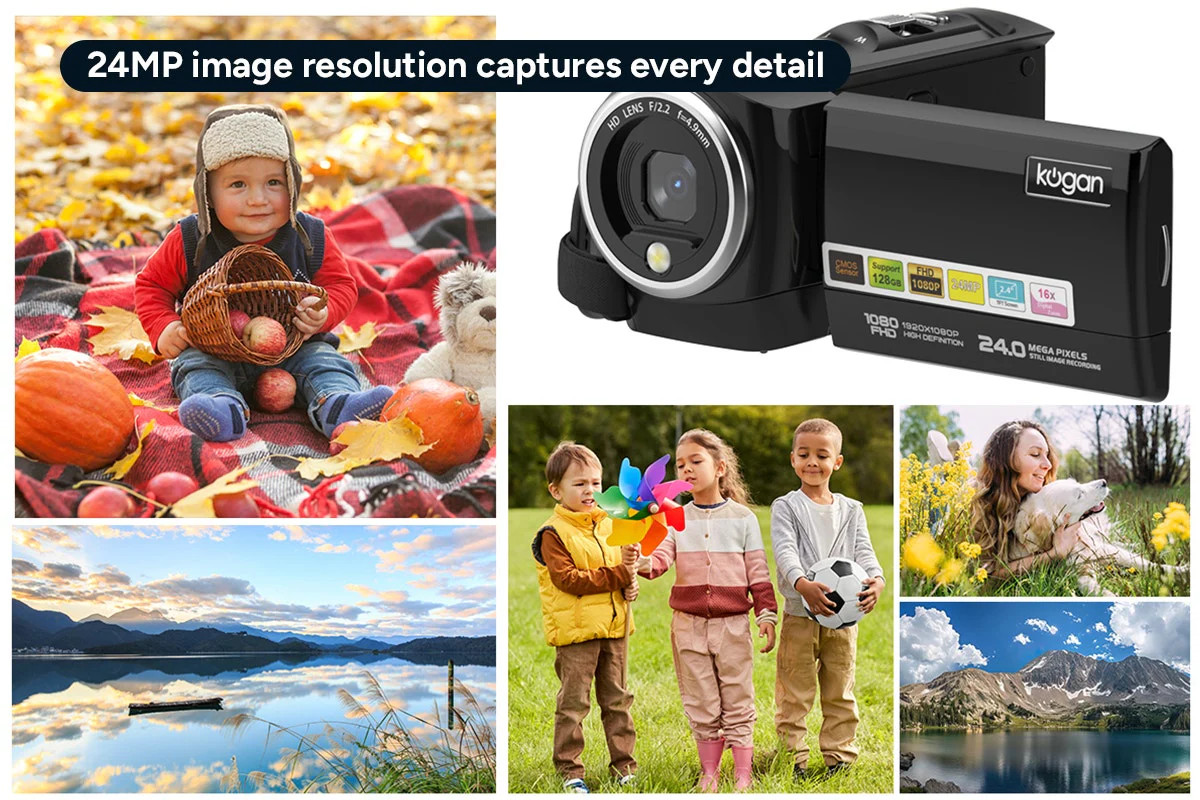 Kogan Full HD Digital Camcorder with 16x Zoom & Rotatable Screen - Image 11
