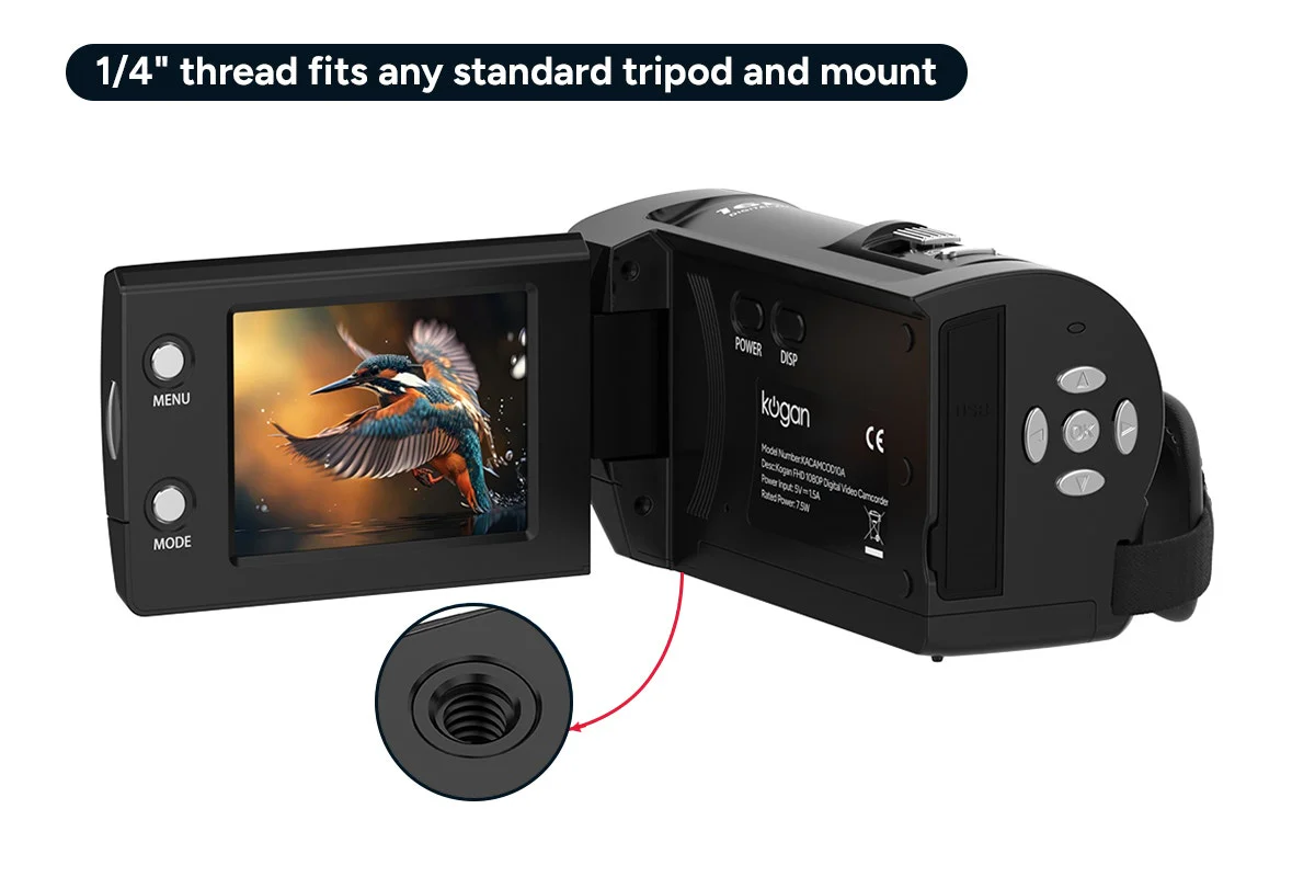 Kogan Full HD Digital Camcorder with 16x Zoom & Rotatable Screen - Image 6