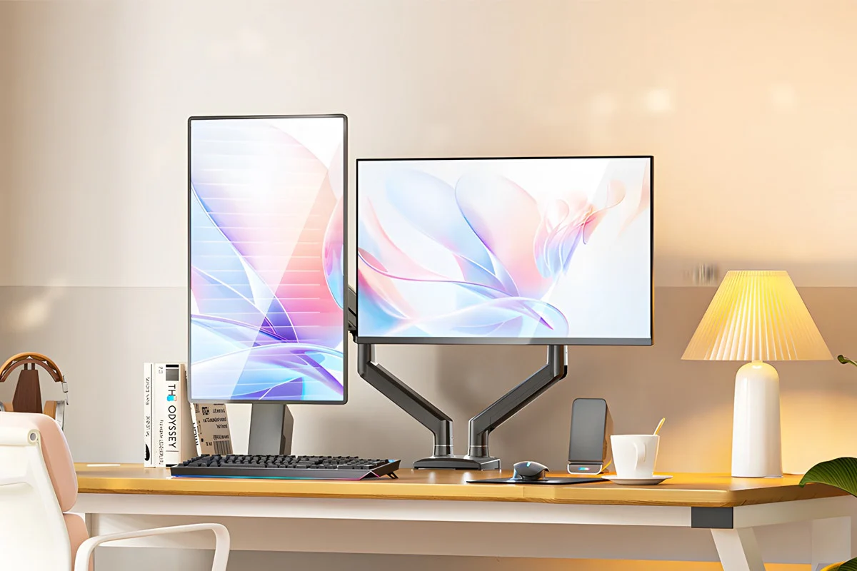 Kogan Full Motion Gas Spring Dual Monitor Arm 17 to 32 Inch - Image 3