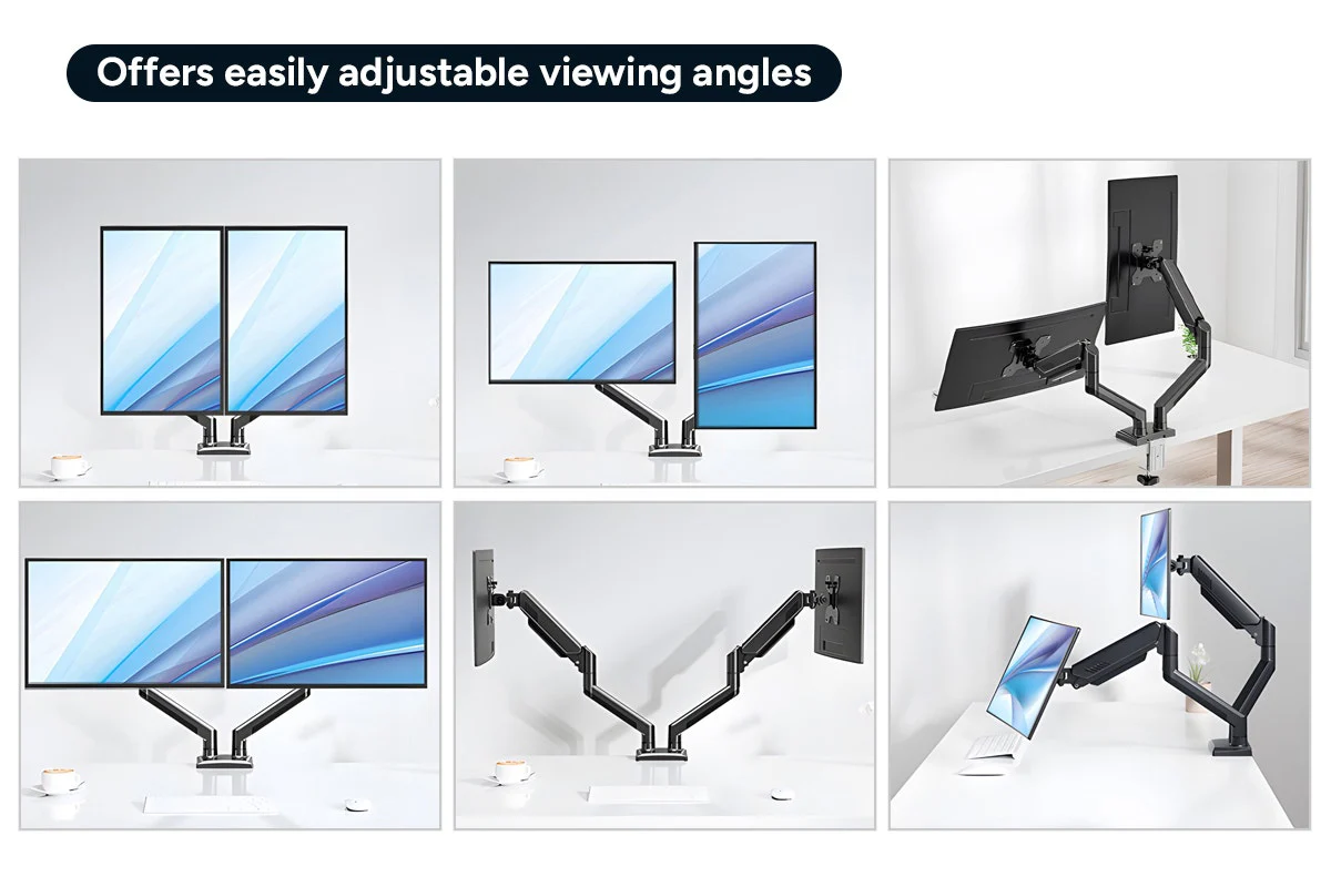 Kogan Full Motion Gas Spring Dual Monitor Arm 17 to 32 Inch - Image 8