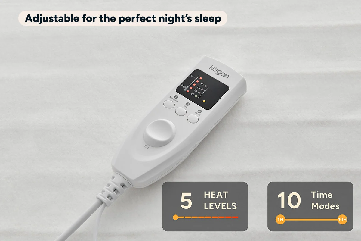 Kogan Fully Fitted Electric Blanket King Dual Zone Washable - Image 5
