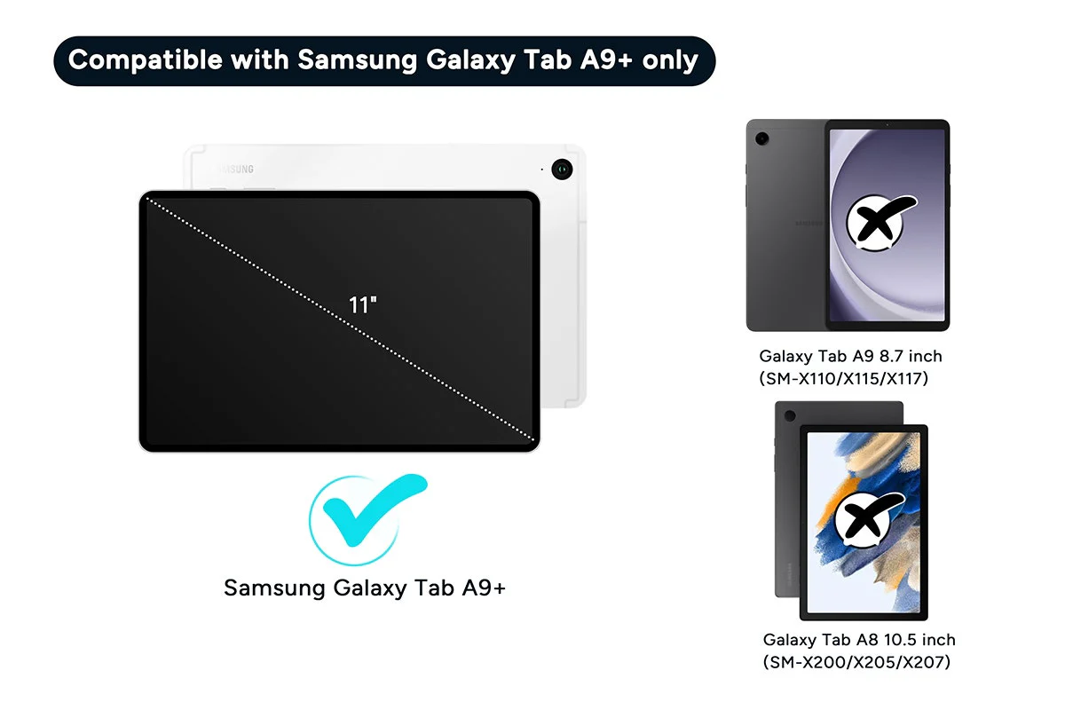 Kogan Galaxy Tab A9 Plus Protective Folio Case Black - Image 5