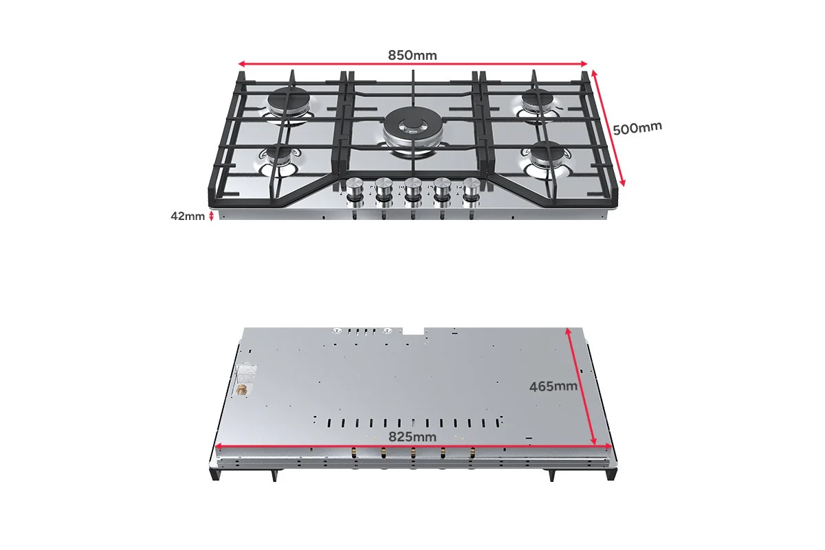 Kogan Gas Cooktop 90cm Stainless Steel 5-Burner with Wok Burner - Image 11