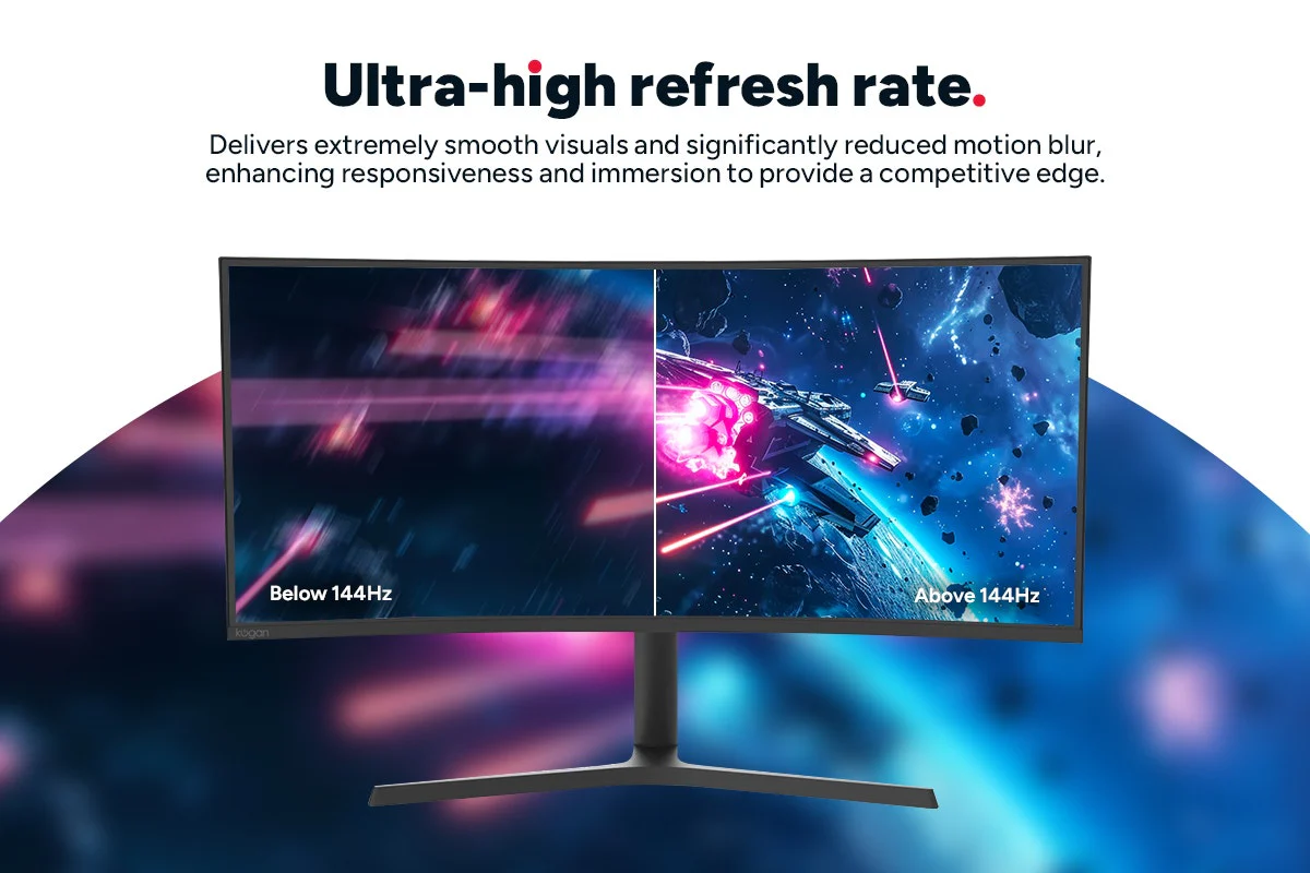 Kogan Infinity 34" Curved WQHD 180Hz USB-C Monitor for Gaming & Work - Image 2