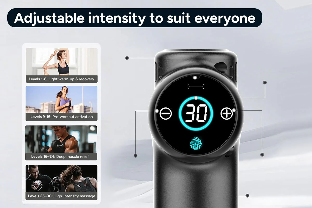 Kogan Mini Handheld Massage Gun 30 Speed Cordless Muscle Massager - Image 5