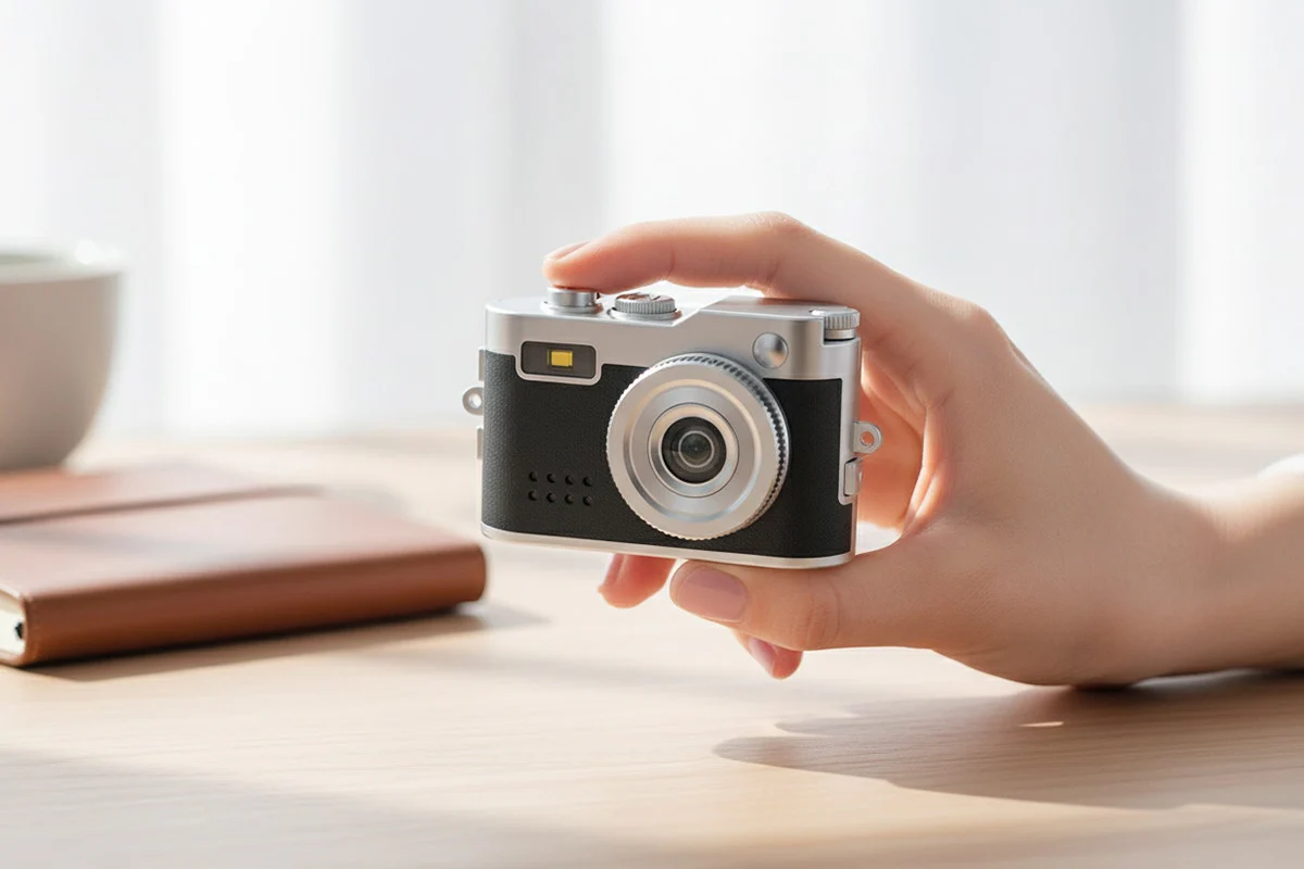 Kogan Mini Keychain Camera - Retro Black, 1080P HD, Compact Design - Image 4