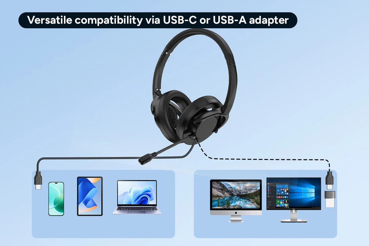 Kogan Noise-Cancelling Office Headset with ENC Microphone & Controls - Image 7
