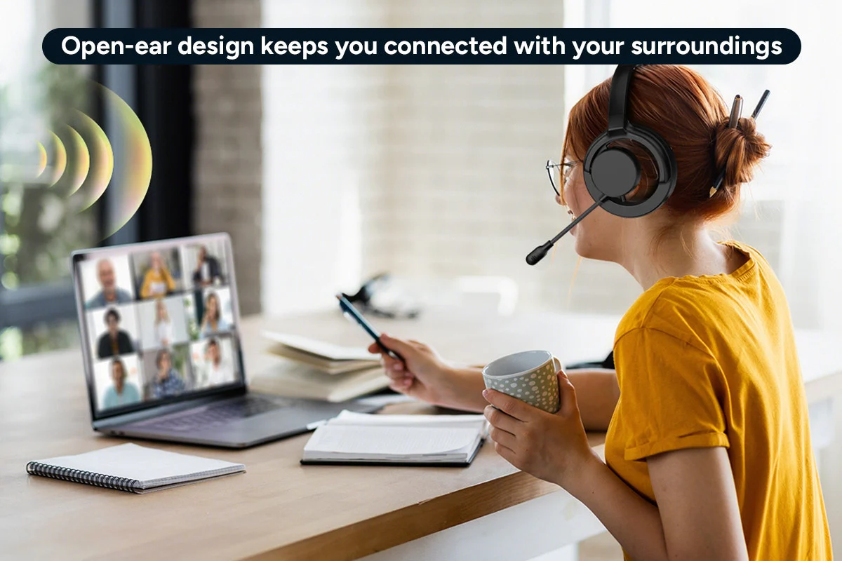 Kogan Noise-Cancelling Office Headset with ENC Microphone & Controls - Image 8