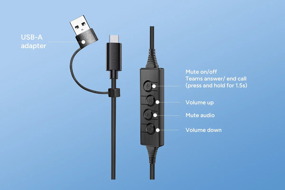 Kogan Noise-Cancelling Office Headset with ENC Microphone & Controls - Image 9