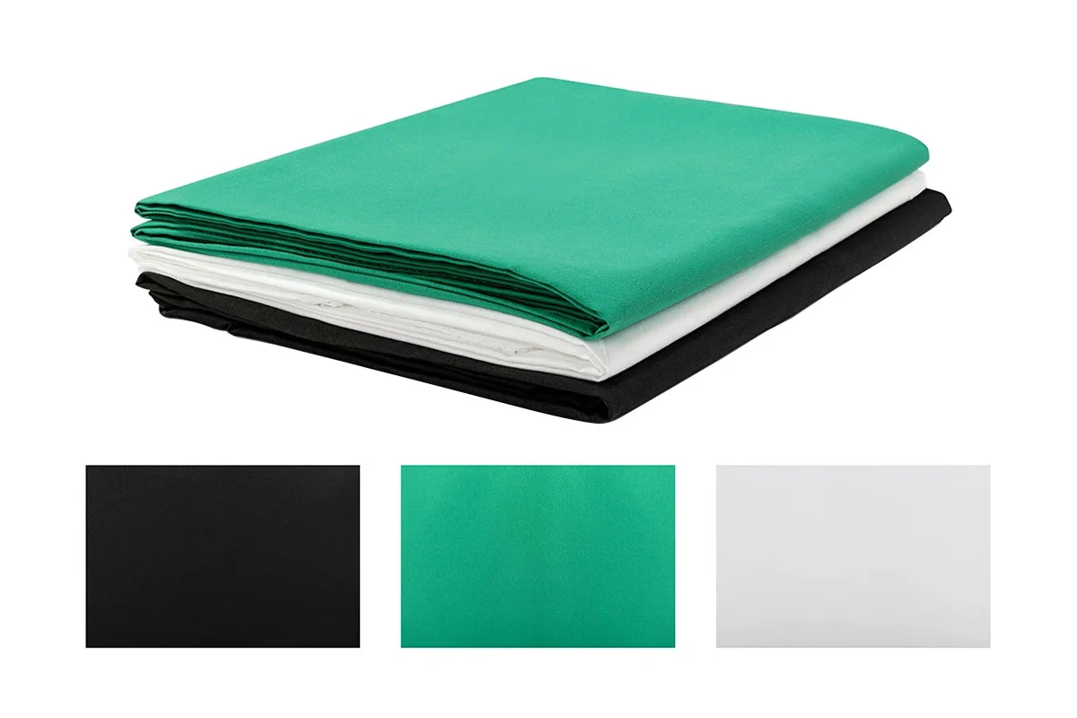 Kogan Photography Backdrops Set - 3 Non-Reflective Fabric Colors - Image 3