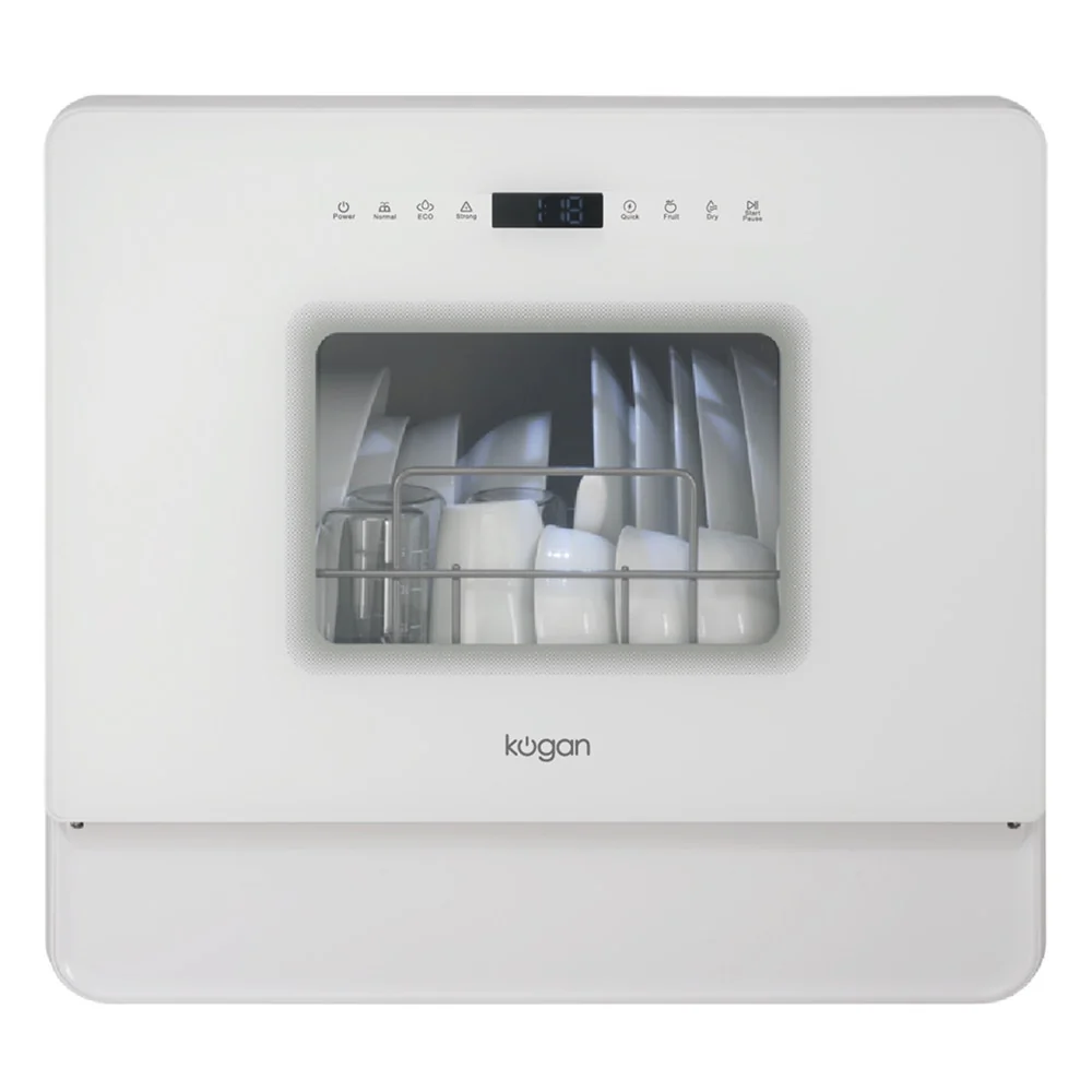 Kogan Portable Benchtop Dishwasher 4 Place White with Water Tank - Image 2