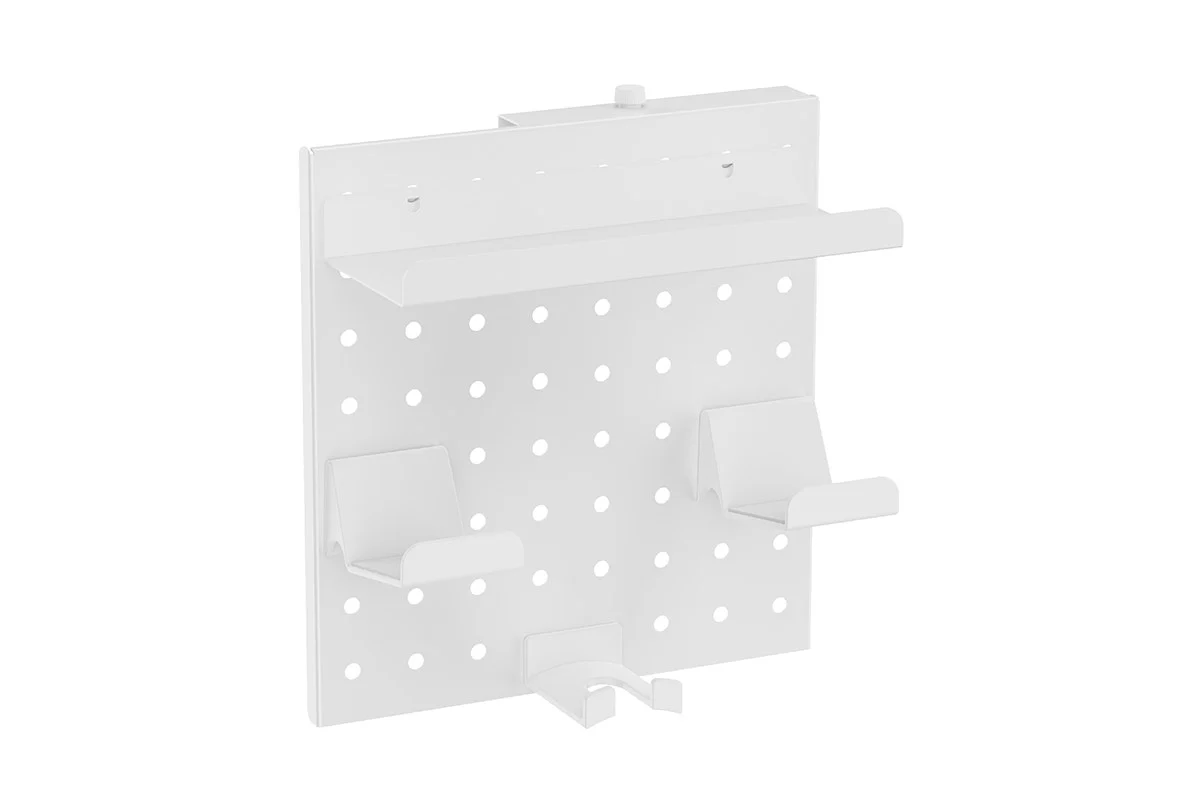 Kogan Portable TV Display Stand Hook - Durable White Accessory Organizer