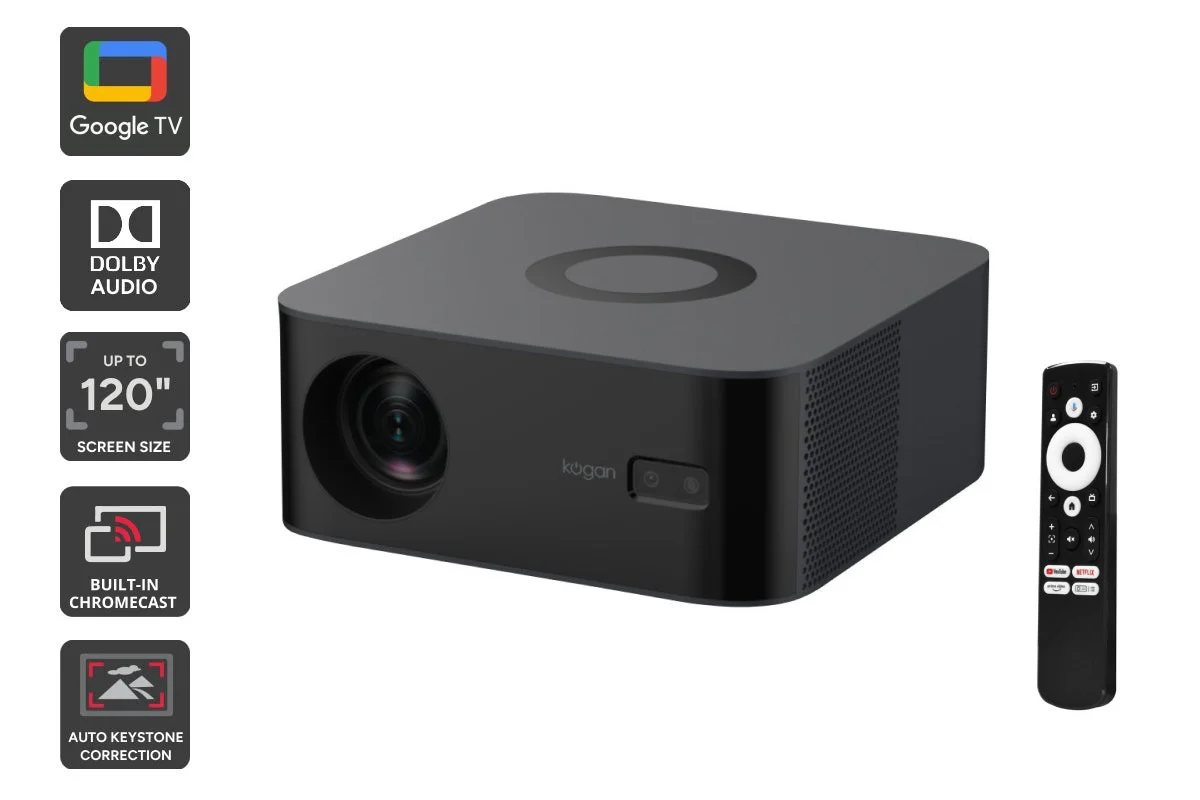 Kogan Smart AI Google TV Projector 120 Inch Dolby Audio