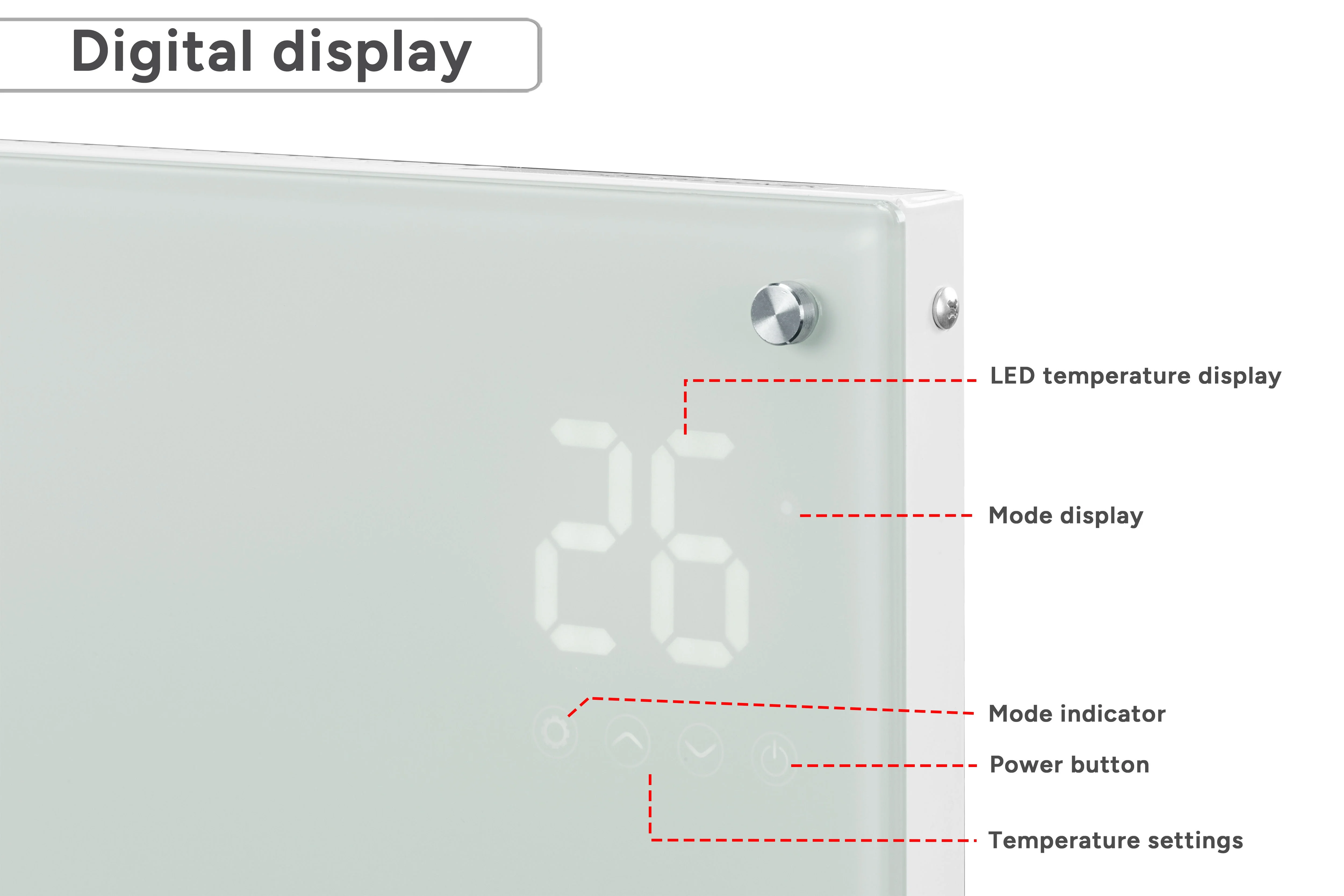 Kogan SmarterHome 1500W Premium Glass Panel Heater White - Image 4