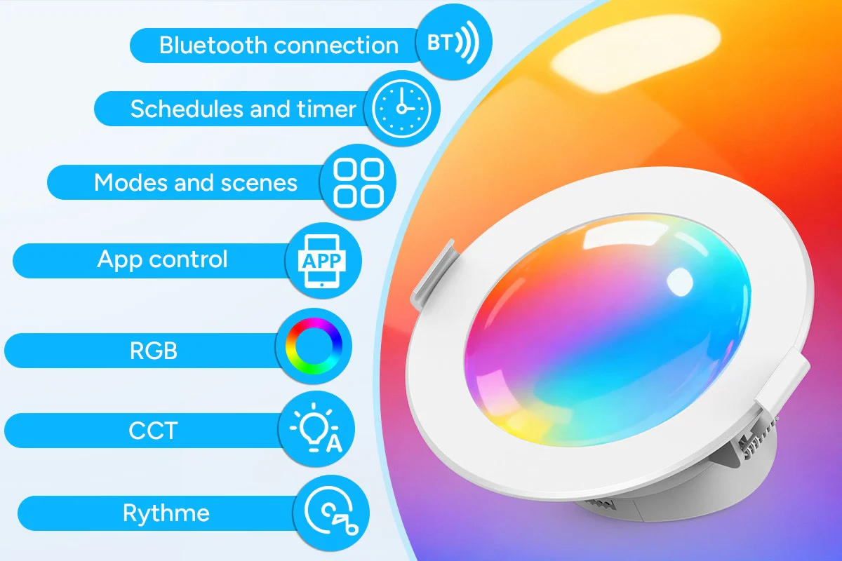 Kogan SmarterHome Smart RGB CCT Bluetooth Mesh LED Downlight - Image 7