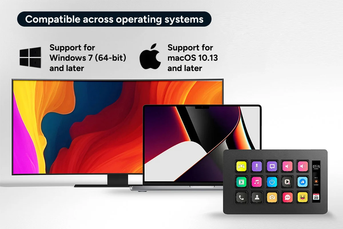 Kogan Stream Deck - 15 Customizable LCD Keys for Enhanced Workflow - Image 3