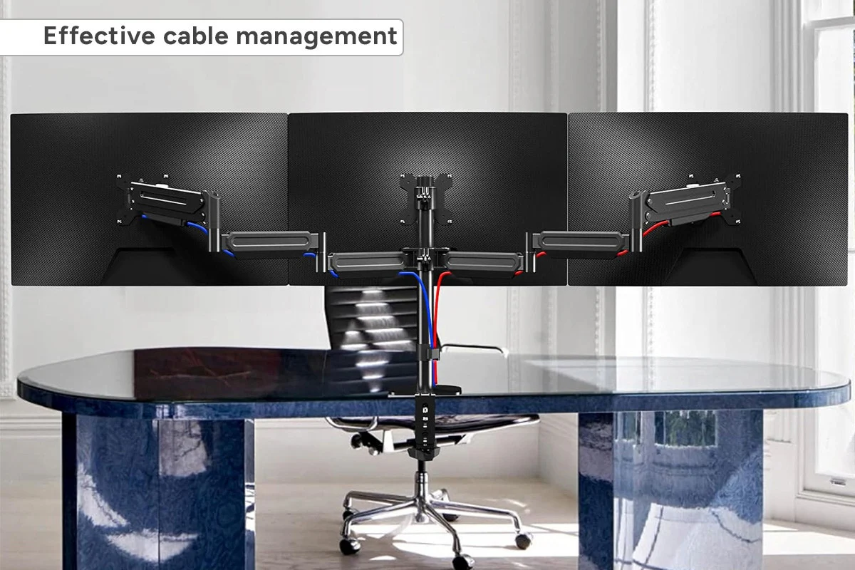 Kogan Triple Monitor Arm for 17"-27" Screens - Full Motion Gas Spring - Image 5