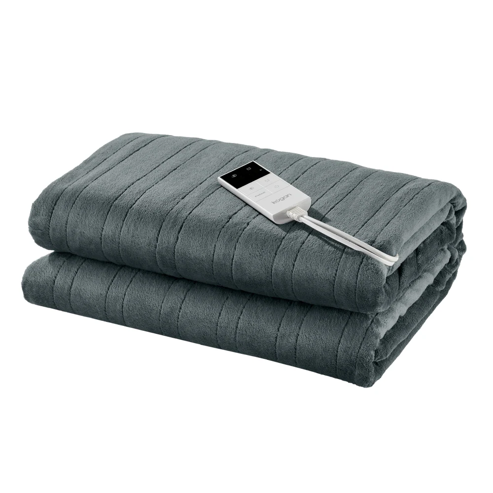 Kogan Washable Electric Heated Throw Blanket Charcoal 160 x 130cm - Image 2