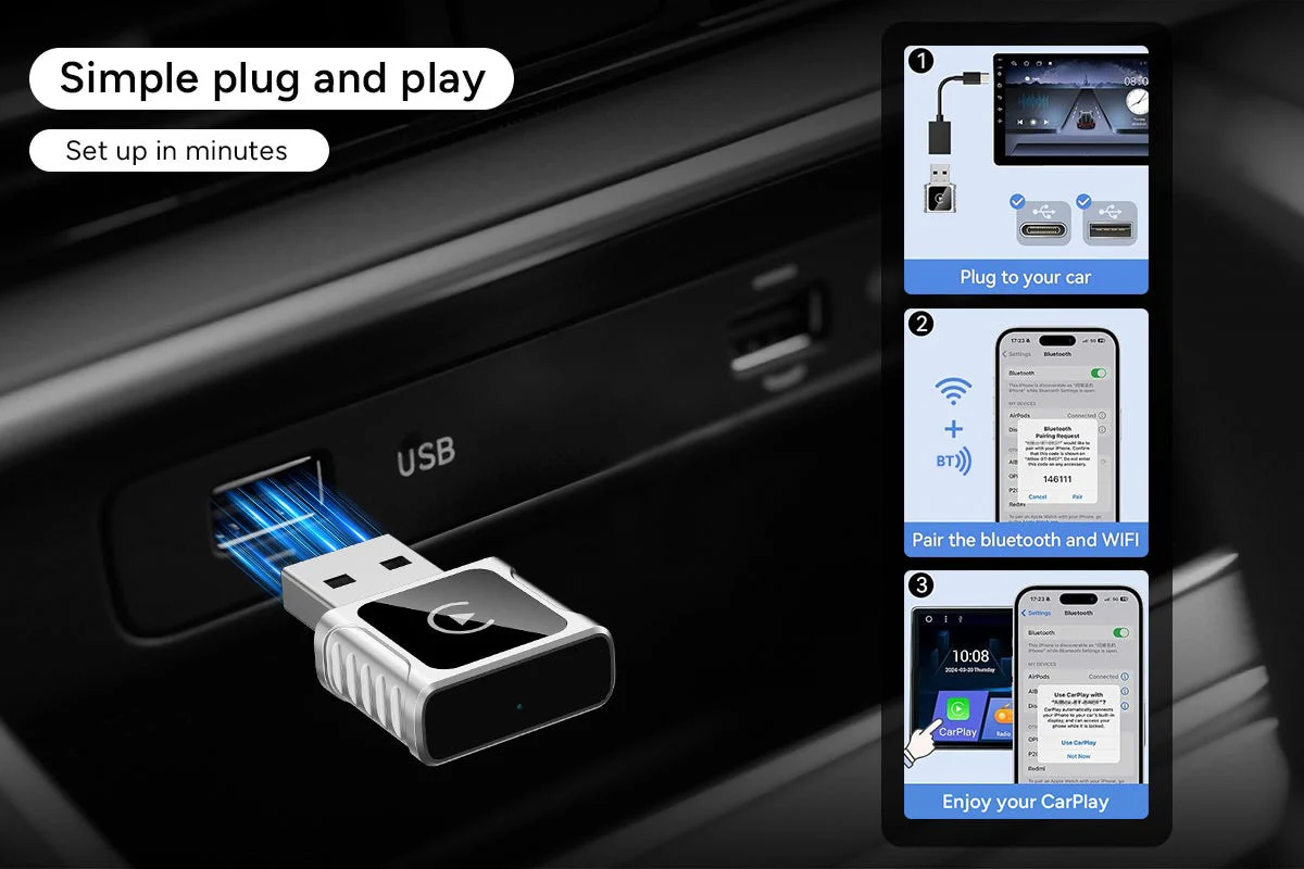 Kogan Wireless CarPlay Adapter for Apple Devices Plug and Play - Image 7