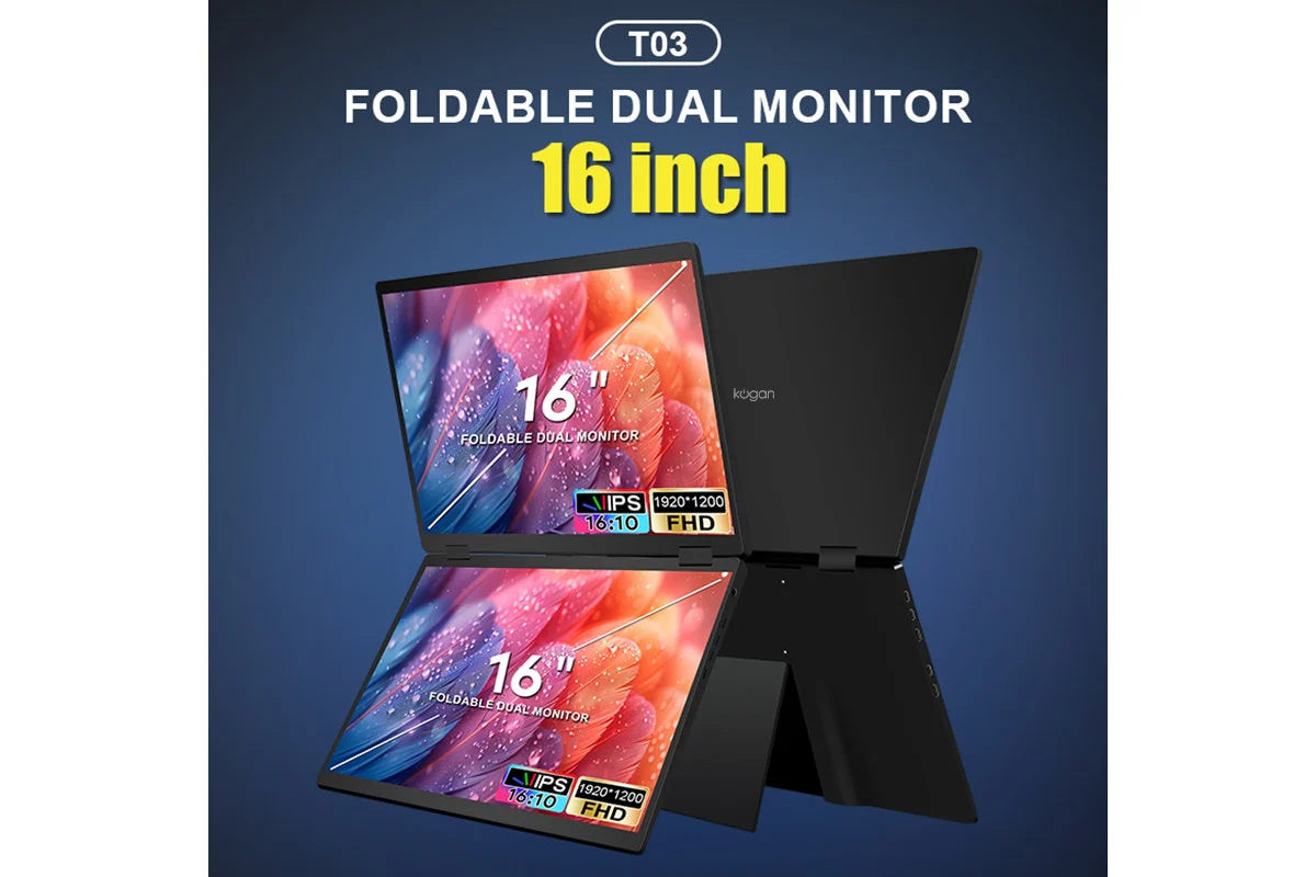 Kogan XPRESSO 16 Inch FHD Plus Dual Screen USB C Portable Monitor - Image 4