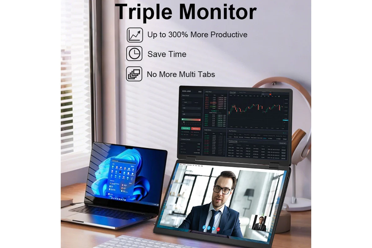 Kogan XPRESSO 16 Inch FHD Plus Dual Screen USB C Portable Monitor - Image 9