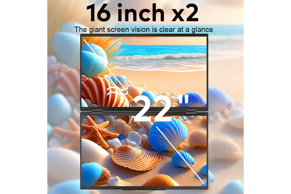 Kogan XPRESSO 16 Inch QHD Plus 2.5K Dual Screen USB C Monitor - Image 7