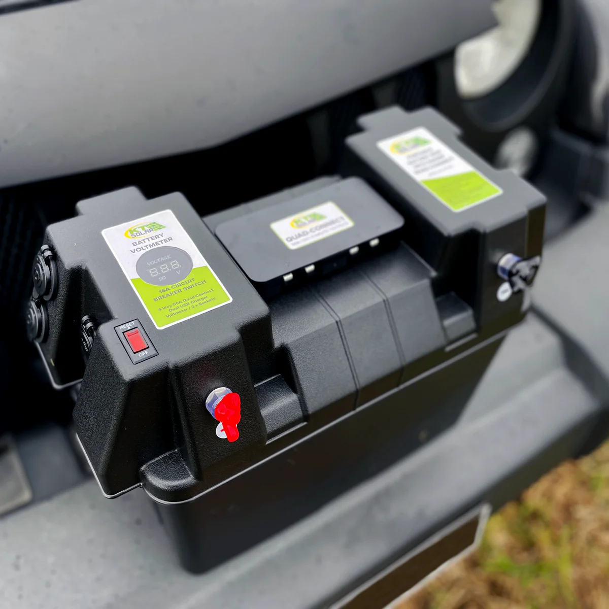 Kt Solar Battery Box Quad Connect KT71201 - 50Amp - 432mm x 324mm x 272mm - Portable Battery Management - Image 3
