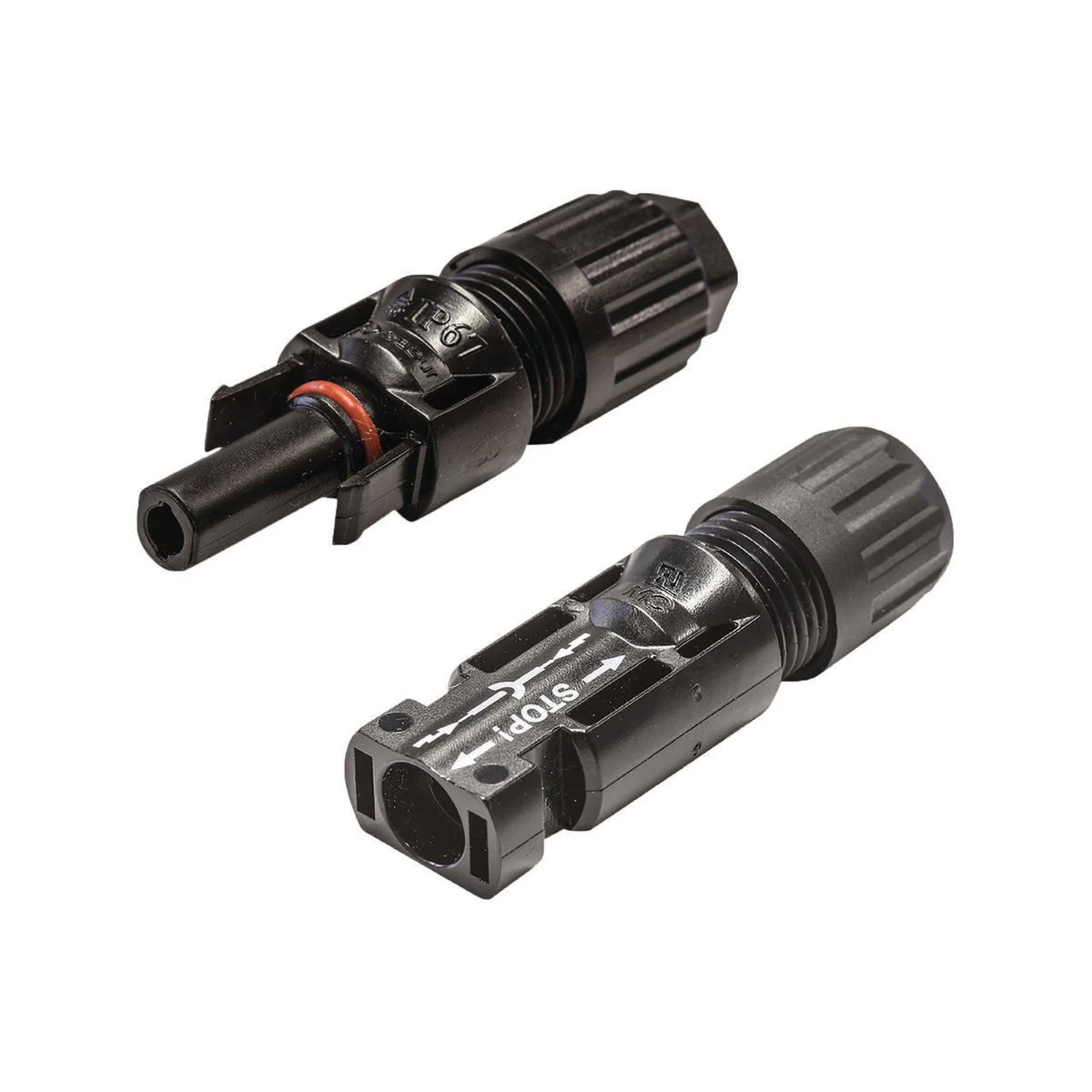 Kt Solar MC4 Connectors Twin Pack KT70774 - 1 Male & 1 Female - 12-48V - Black