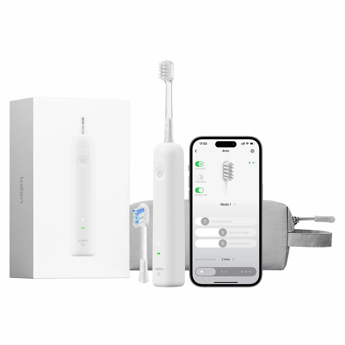 Laifen Wave SE Electric Toothbrush Gentle White 1TB31-P-US-WH-002