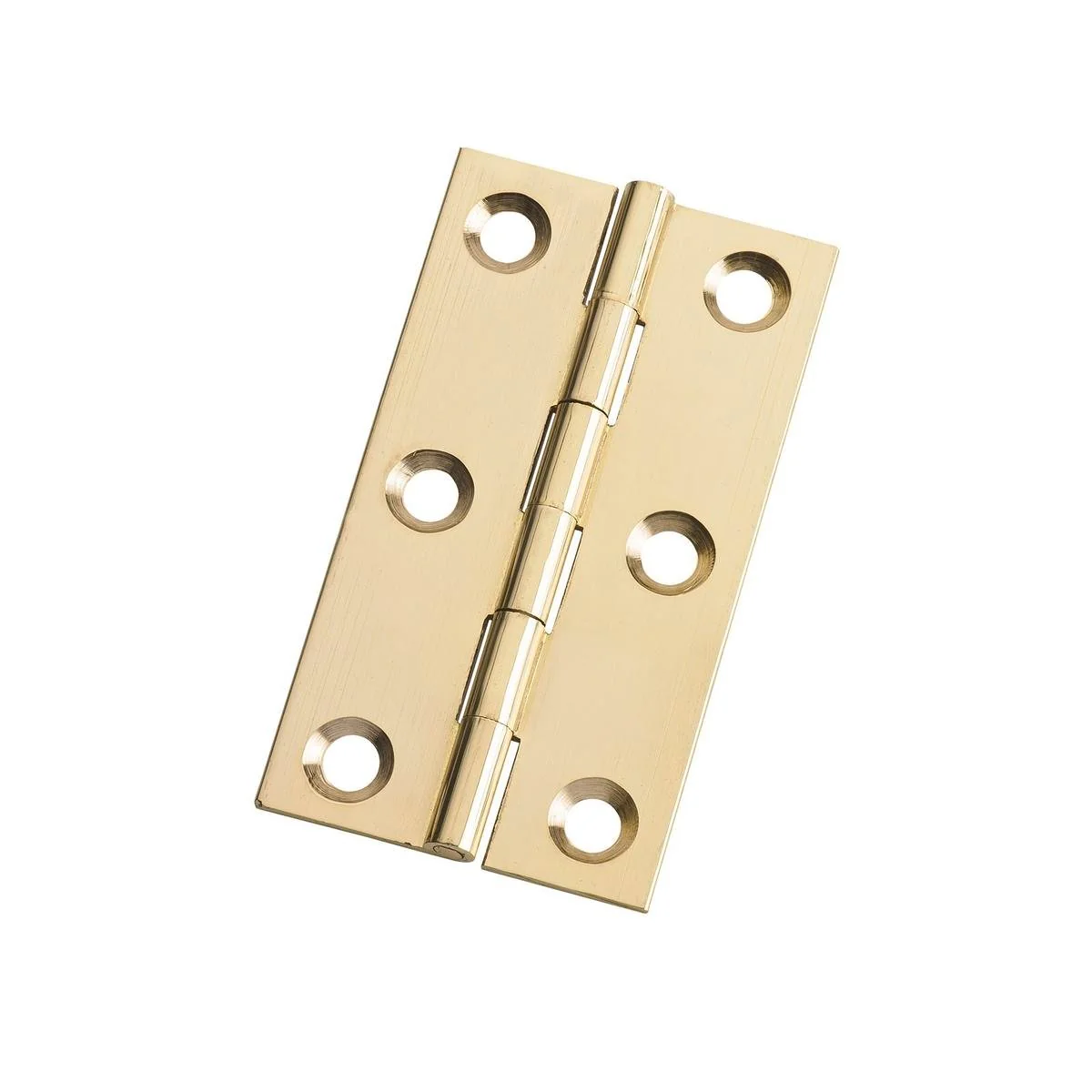 Lane Brass Fixed Pin Butt Hinge 2 Pack - 65mm x 35mm - Corrosion Resistant