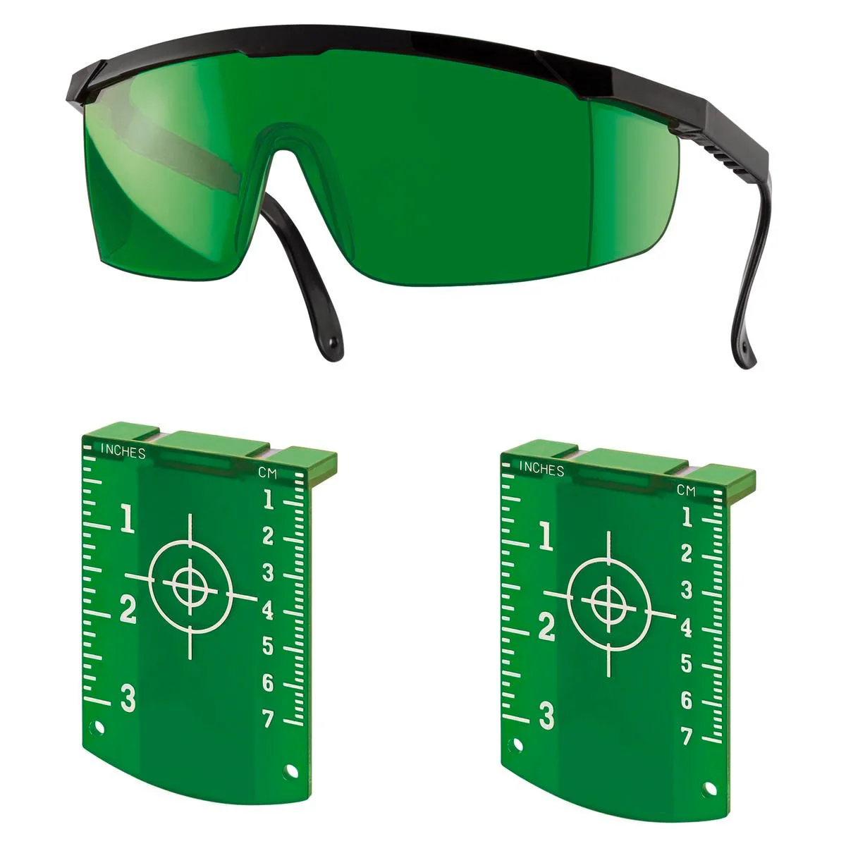 Lasertec Green Laser Targets and Glasses Combo Pack - 70mm x 97mm - 2 Pieces