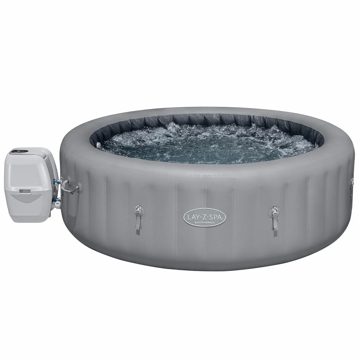 Lay-Z-Spa Santa Monica AirJet 7 Inflatable Spa 216cm Grey Capacity 1,190L - Image 3