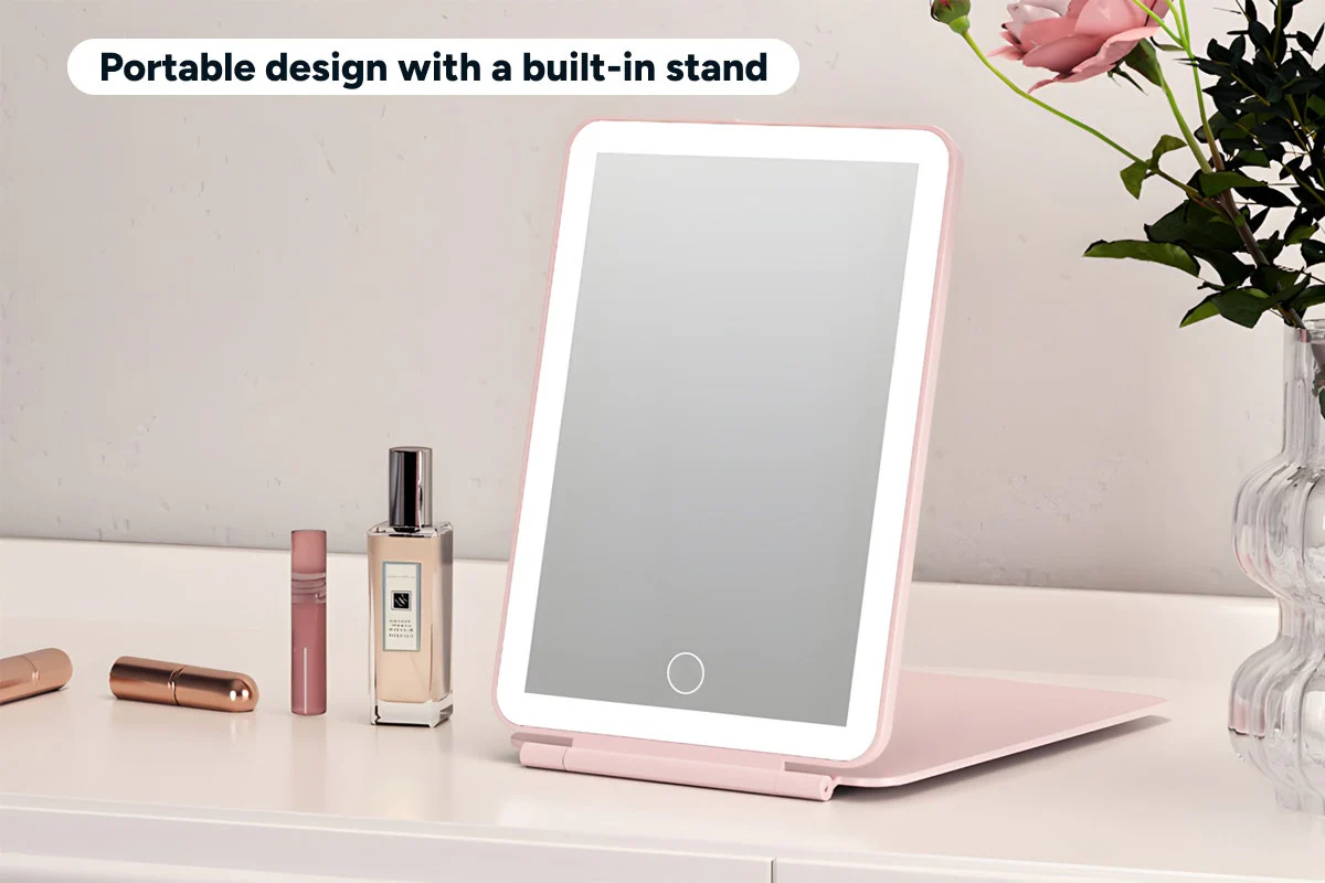 LED Compact Portable Mirror with 68 LEDs and 3 Light Modes - Image 7