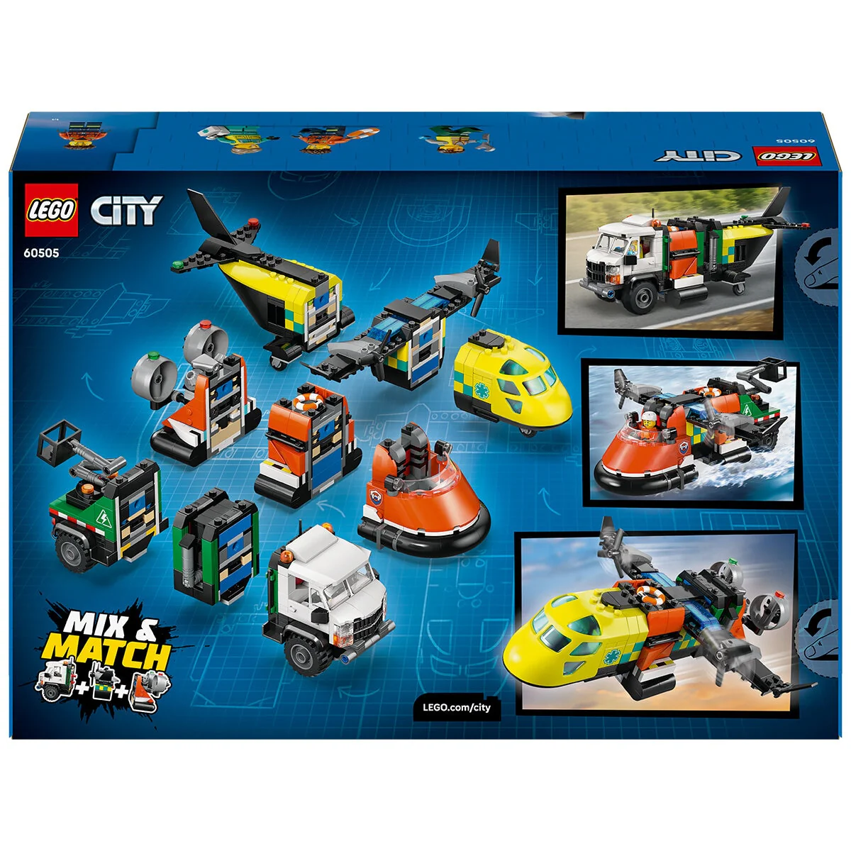 LEGO City Airplane Service Truck & Hovercraft Remix 60505 3-in-1 990pc - Image 12