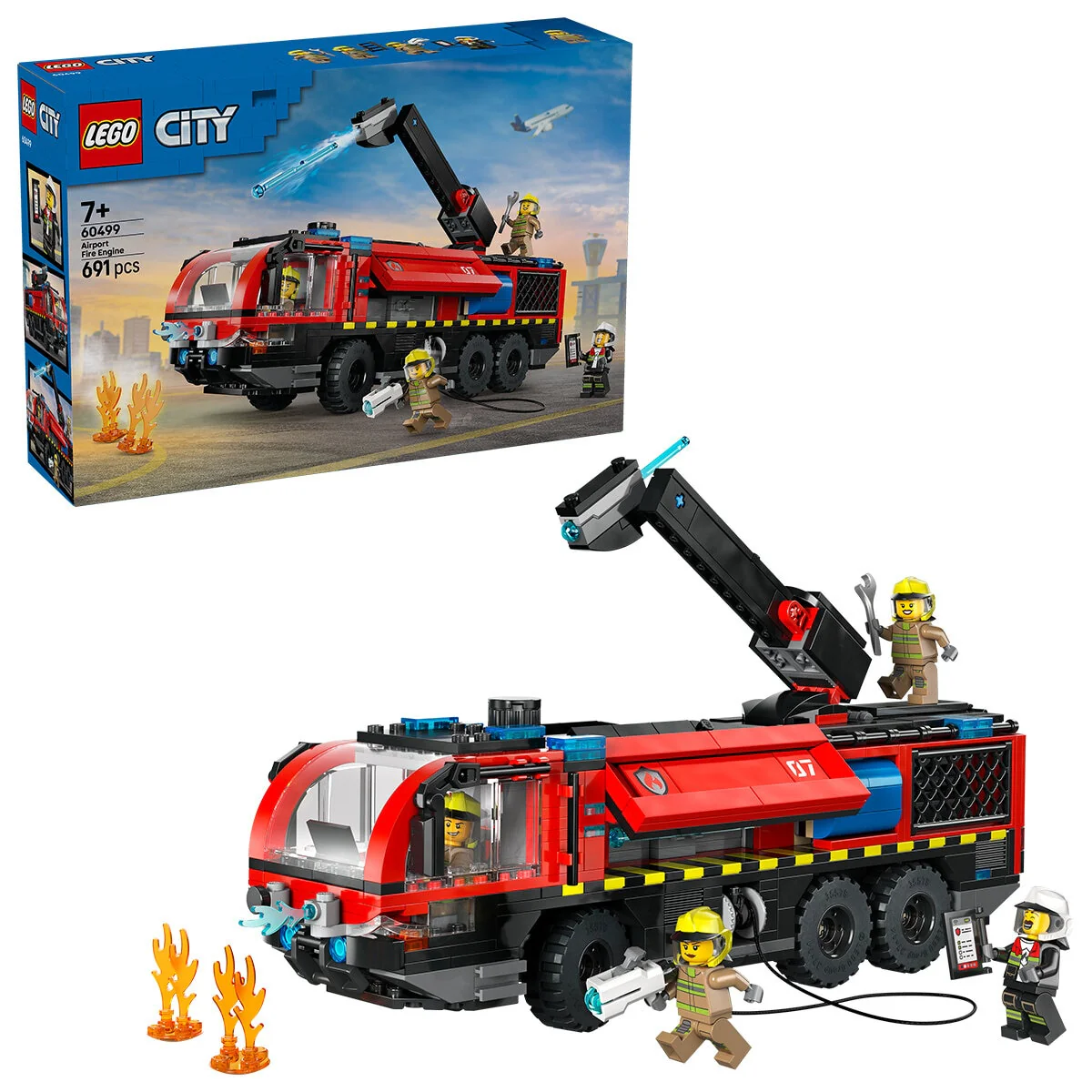 LEGO City Airport Fire Truck 60499 691-Piece Emergency Vehicle Toy