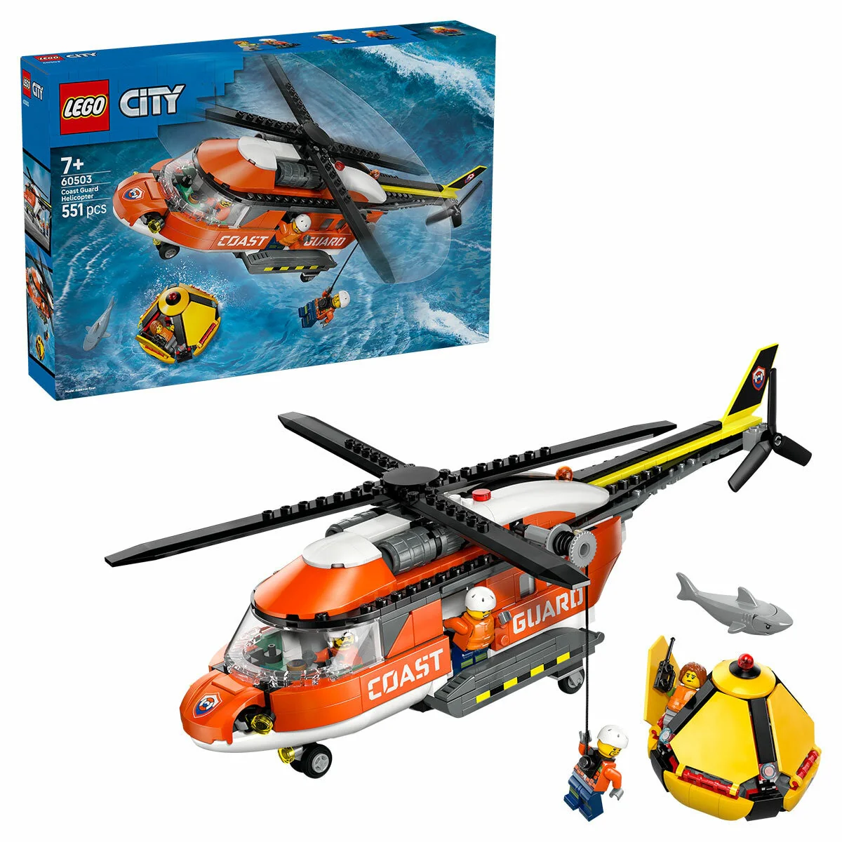 LEGO City Coast Guard Helicopter 60503 Red 551-Piece Detailed