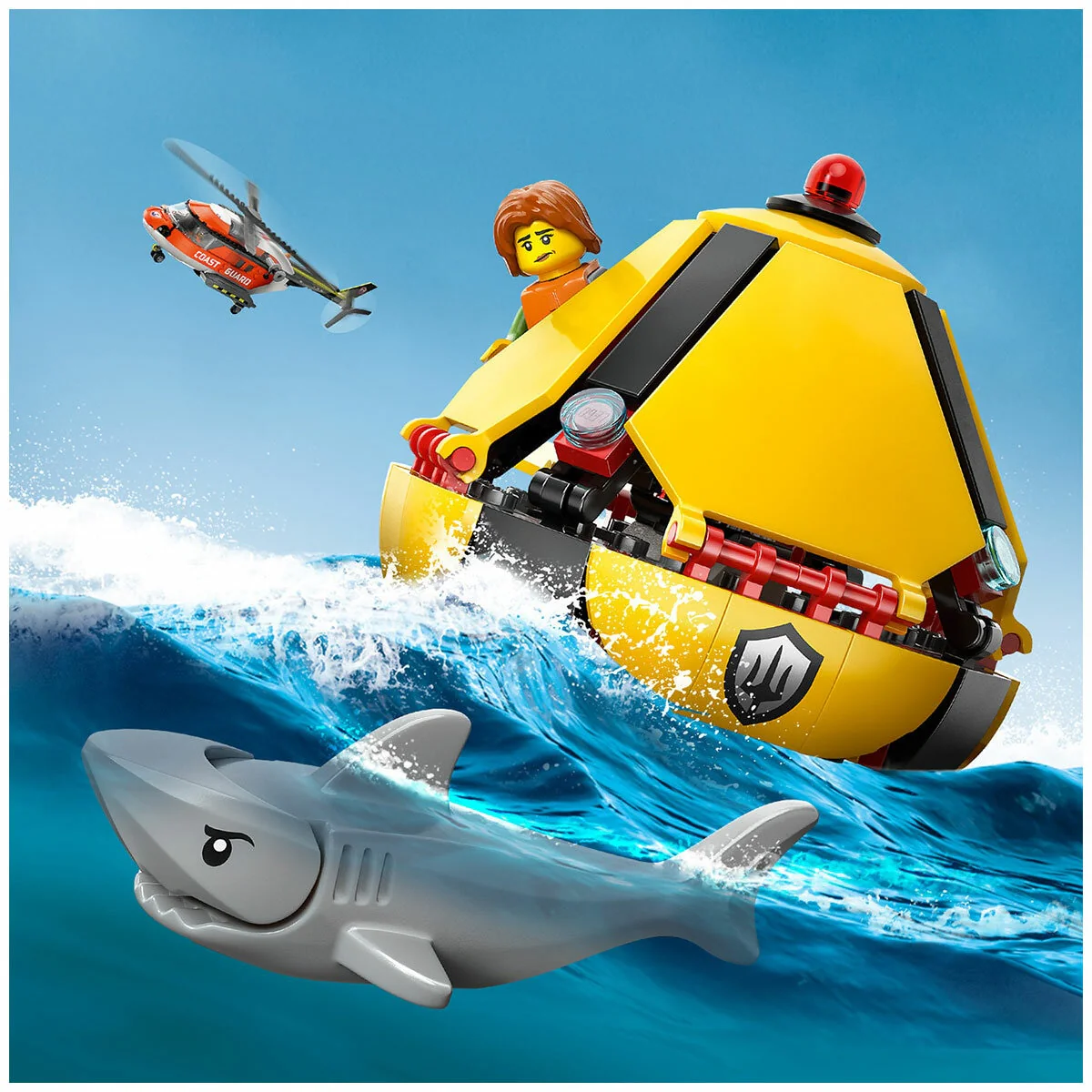 LEGO City Coast Guard Helicopter 60503 Red 551-Piece Detailed - Image 6