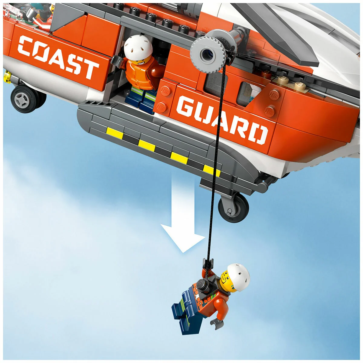 LEGO City Coast Guard Helicopter 60503 Red 551-Piece Detailed - Image 7