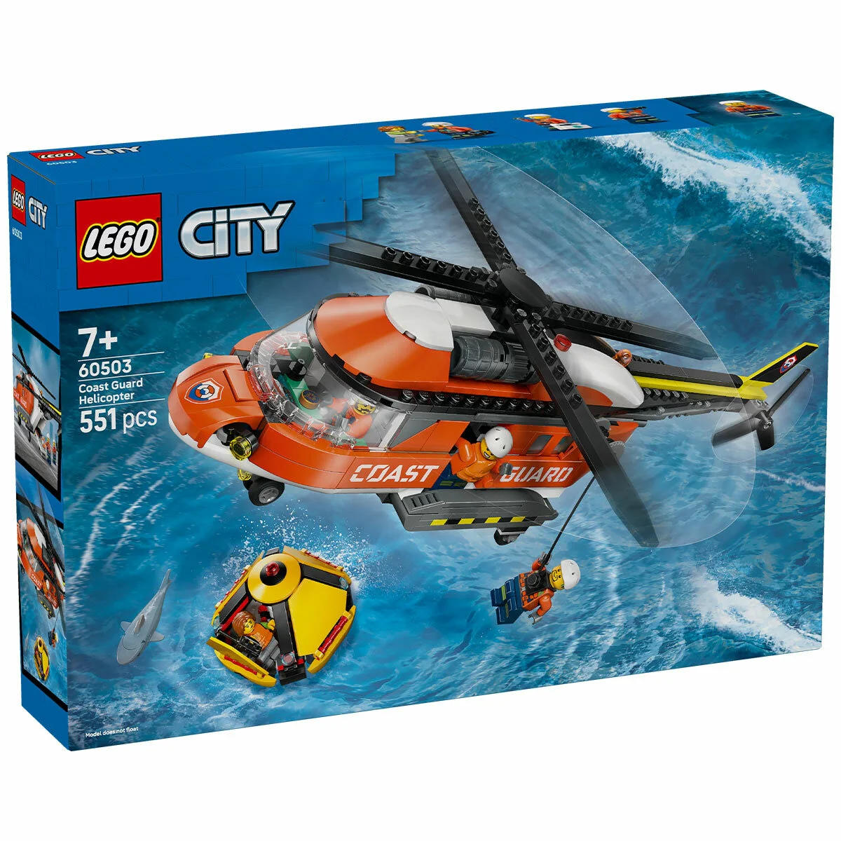 LEGO City Coast Guard Helicopter 60503 Red 551-Piece Detailed - Image 9