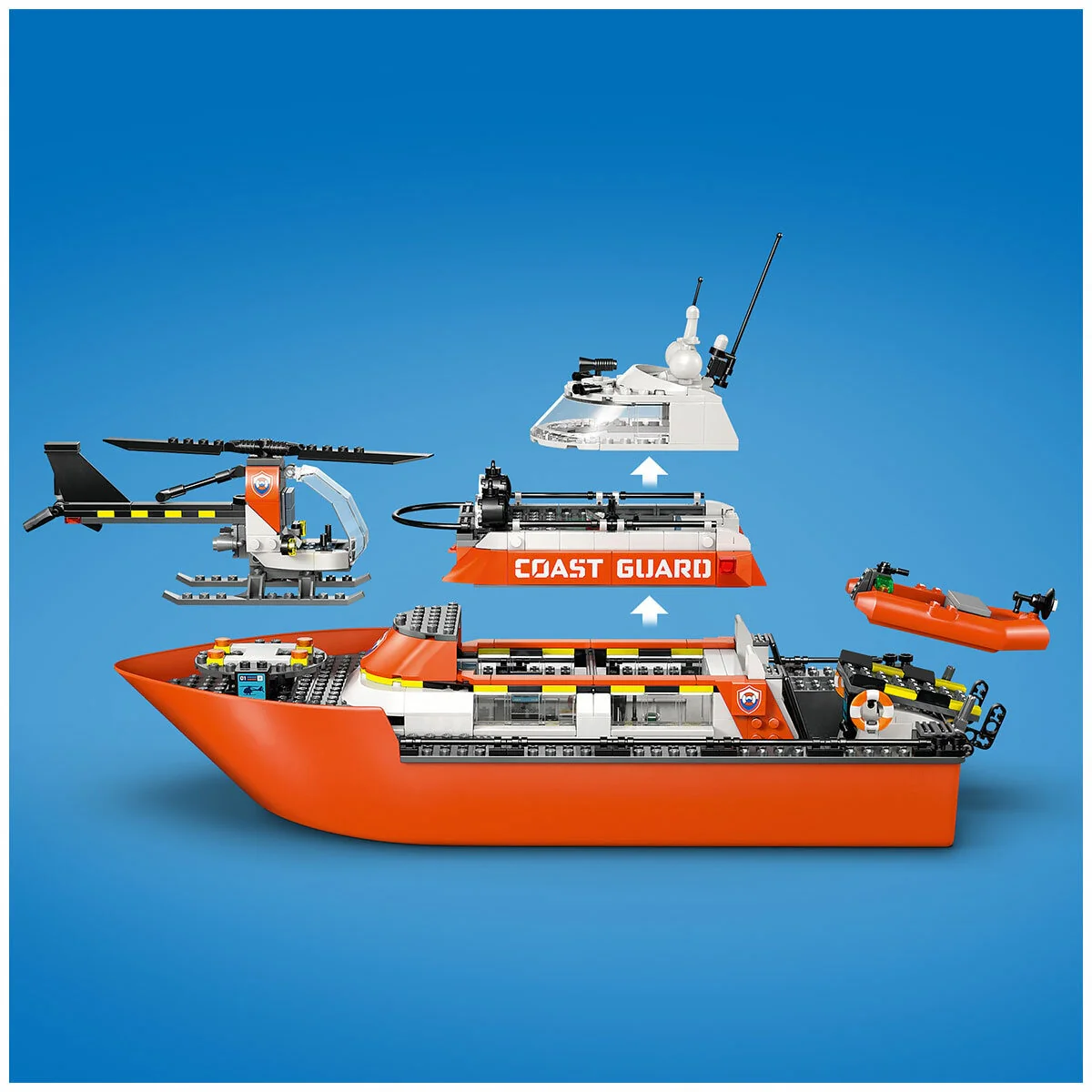 LEGO City Coast Guard Rescue Boat & Helicopter 60504, 742-Piece Floating - Image 4