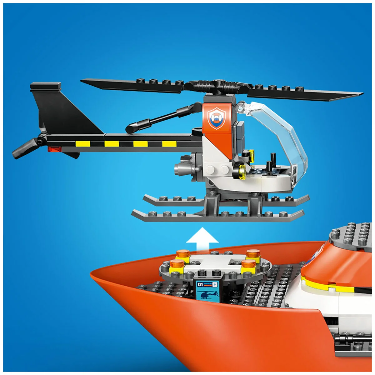 LEGO City Coast Guard Rescue Boat & Helicopter 60504, 742-Piece Floating - Image 6