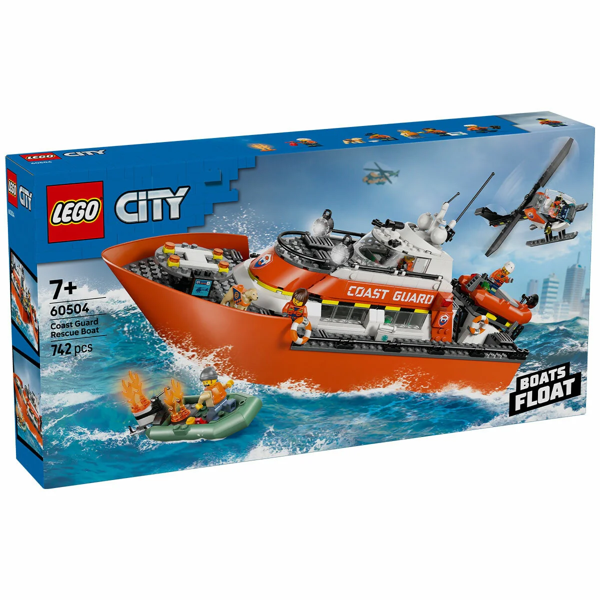 LEGO City Coast Guard Rescue Boat & Helicopter 60504, 742-Piece Floating - Image 8