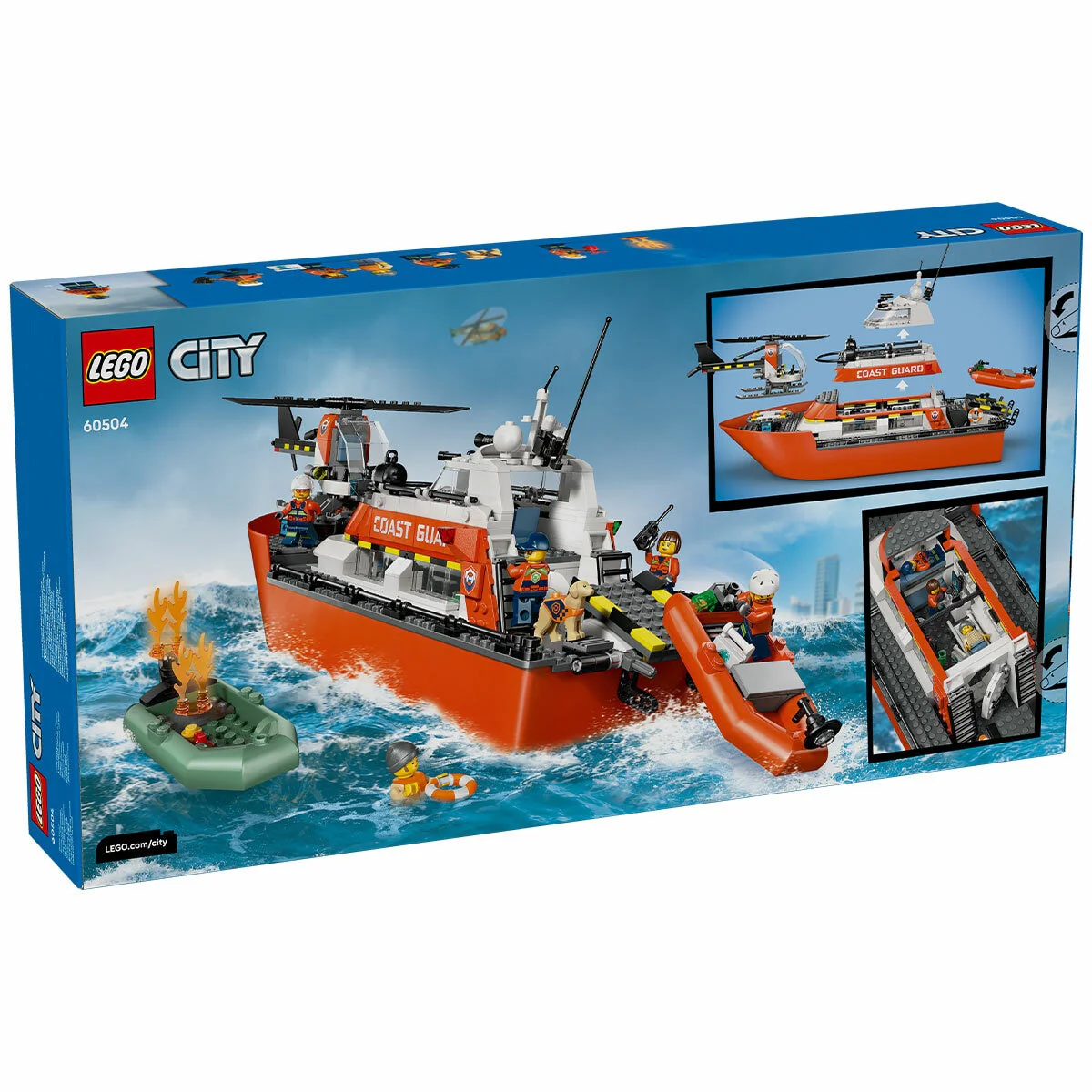 LEGO City Coast Guard Rescue Boat & Helicopter 60504, 742-Piece Floating - Image 9