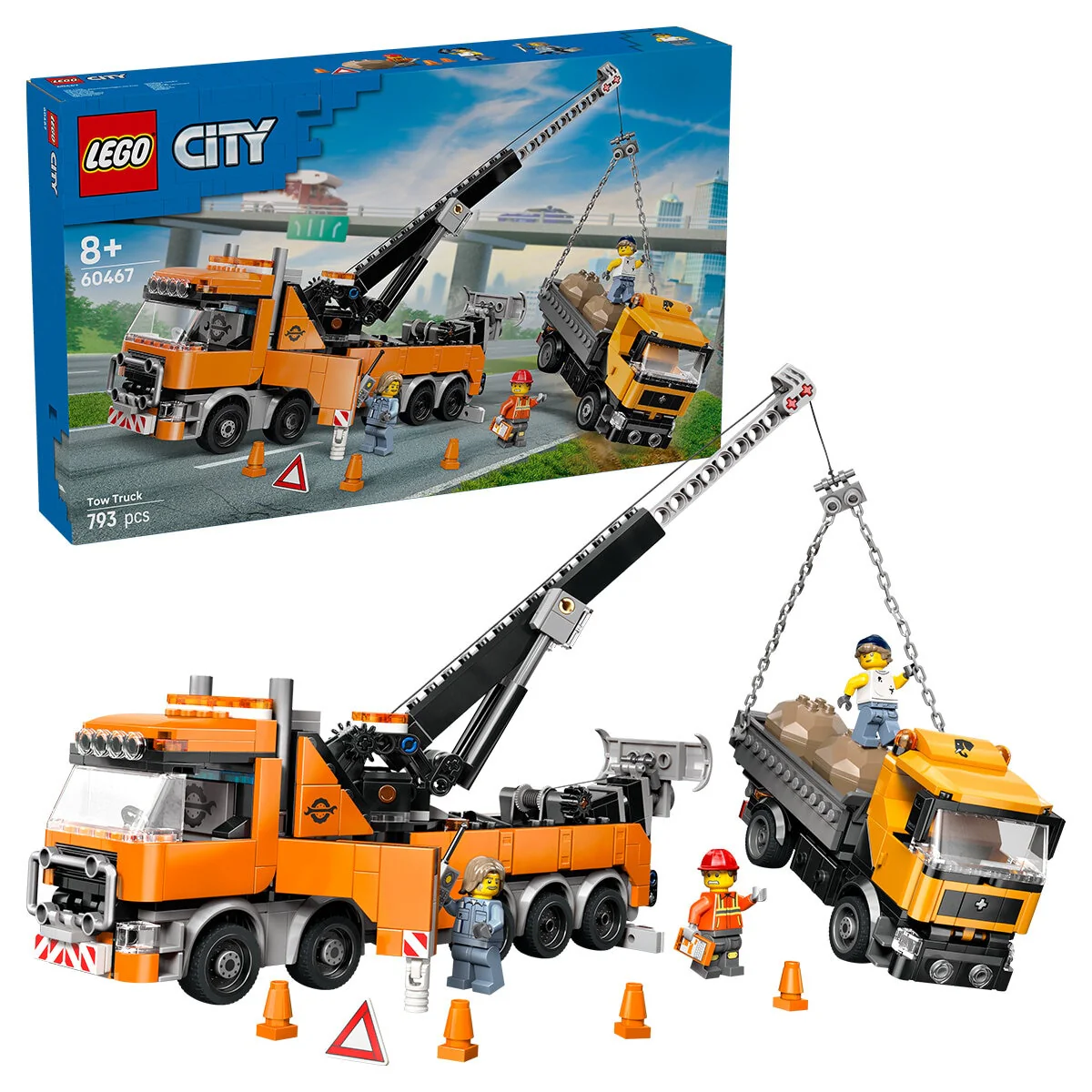 LEGO City Heavy-Duty Recovery Tow Truck with Crane 60467, 793 Pieces