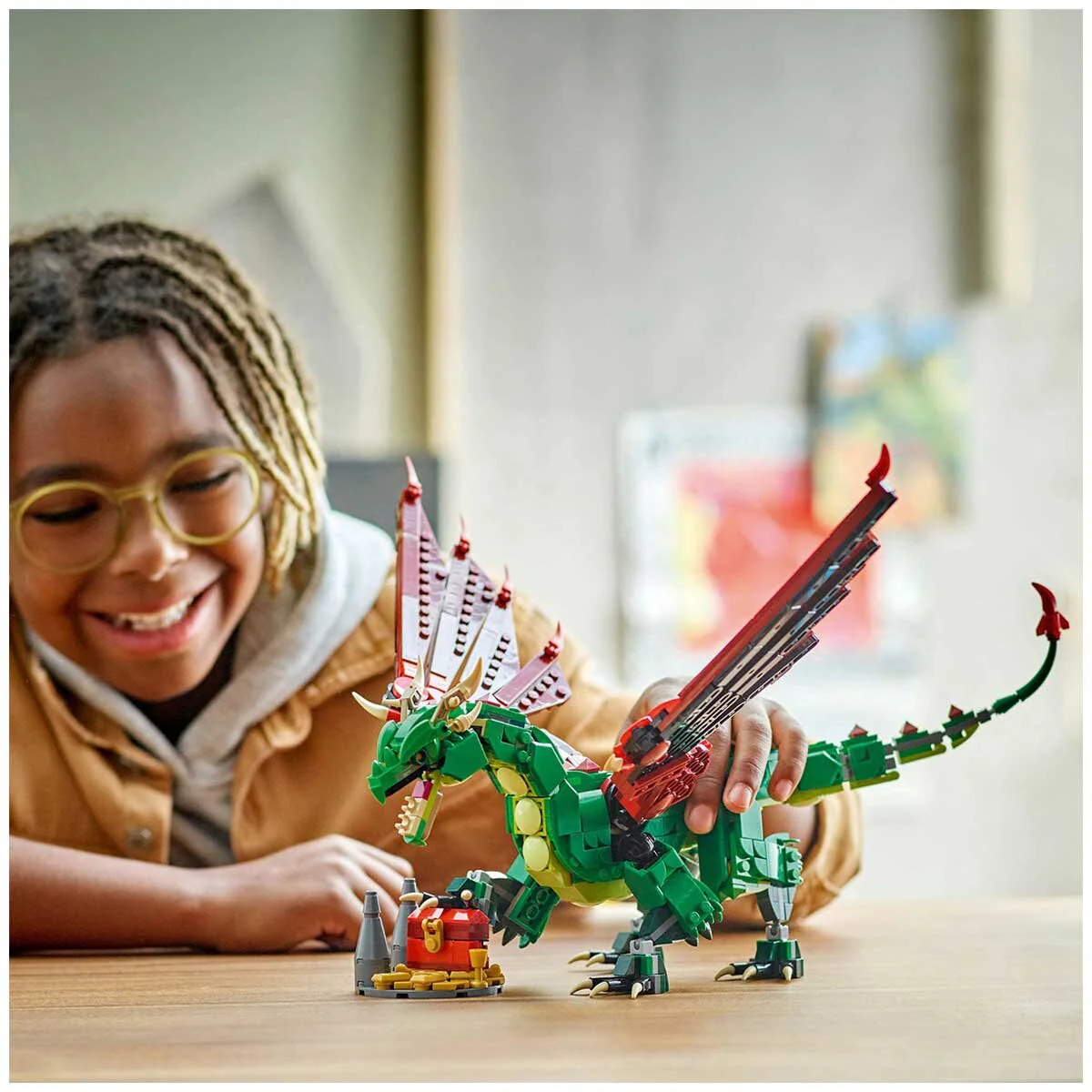 LEGO Creator 3-in-1 Medieval Dragon 31161 Posable Wings Age 9+ - Image 4