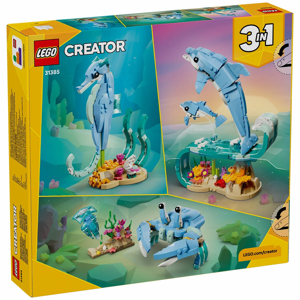 LEGO Creator 3-in-1 Sea Animals Beautiful Dolphins 31385 542 Pieces - Image 10