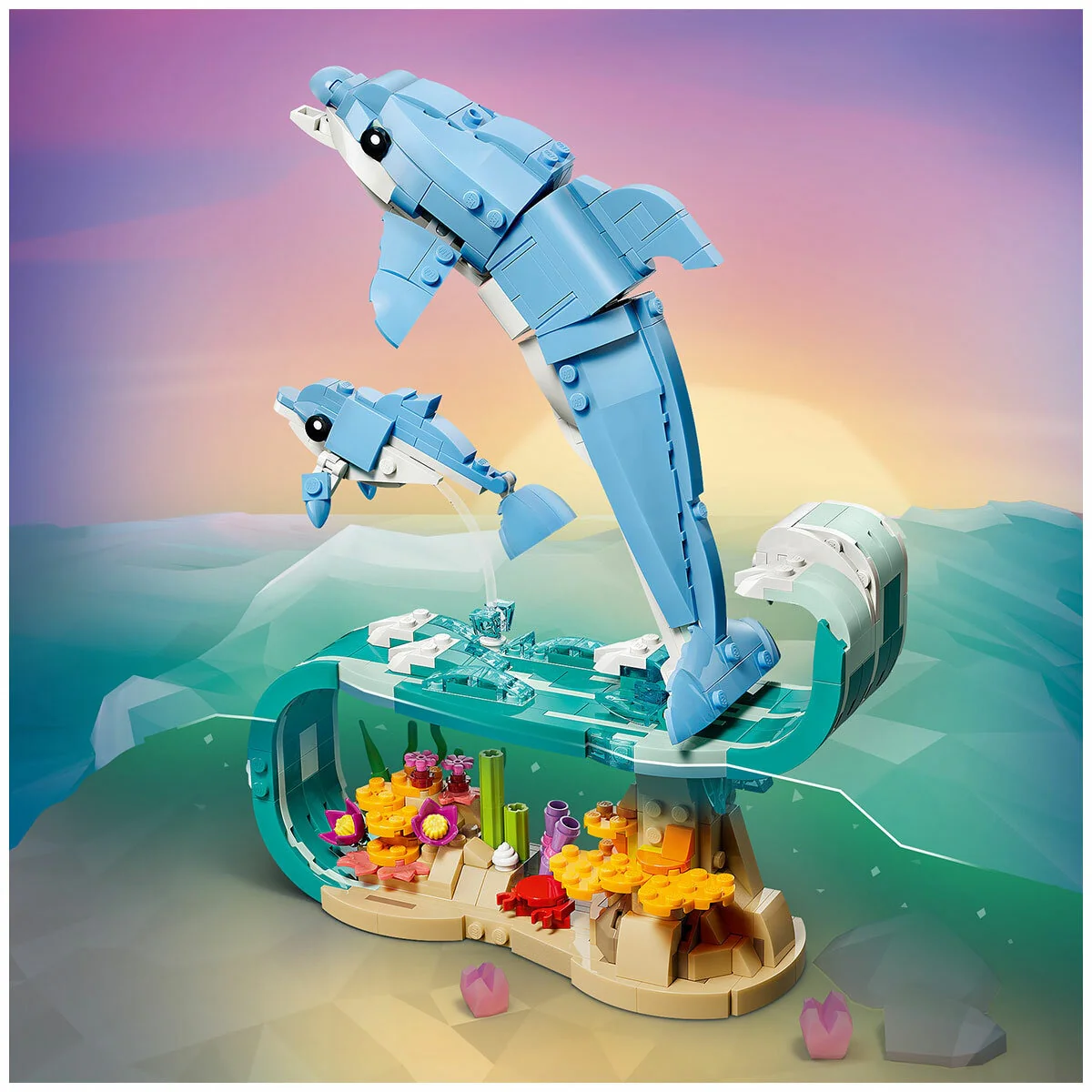LEGO Creator 3-in-1 Sea Animals Beautiful Dolphins 31385 542 Pieces - Image 8