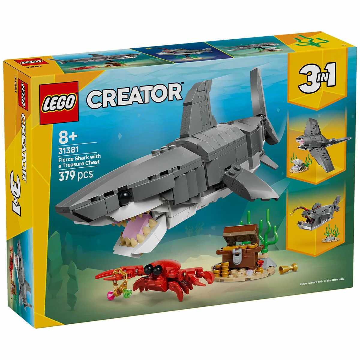 LEGO Creator 3 in 1 Posable Shark Treasure Chest 31381 379 Pieces - Image 8