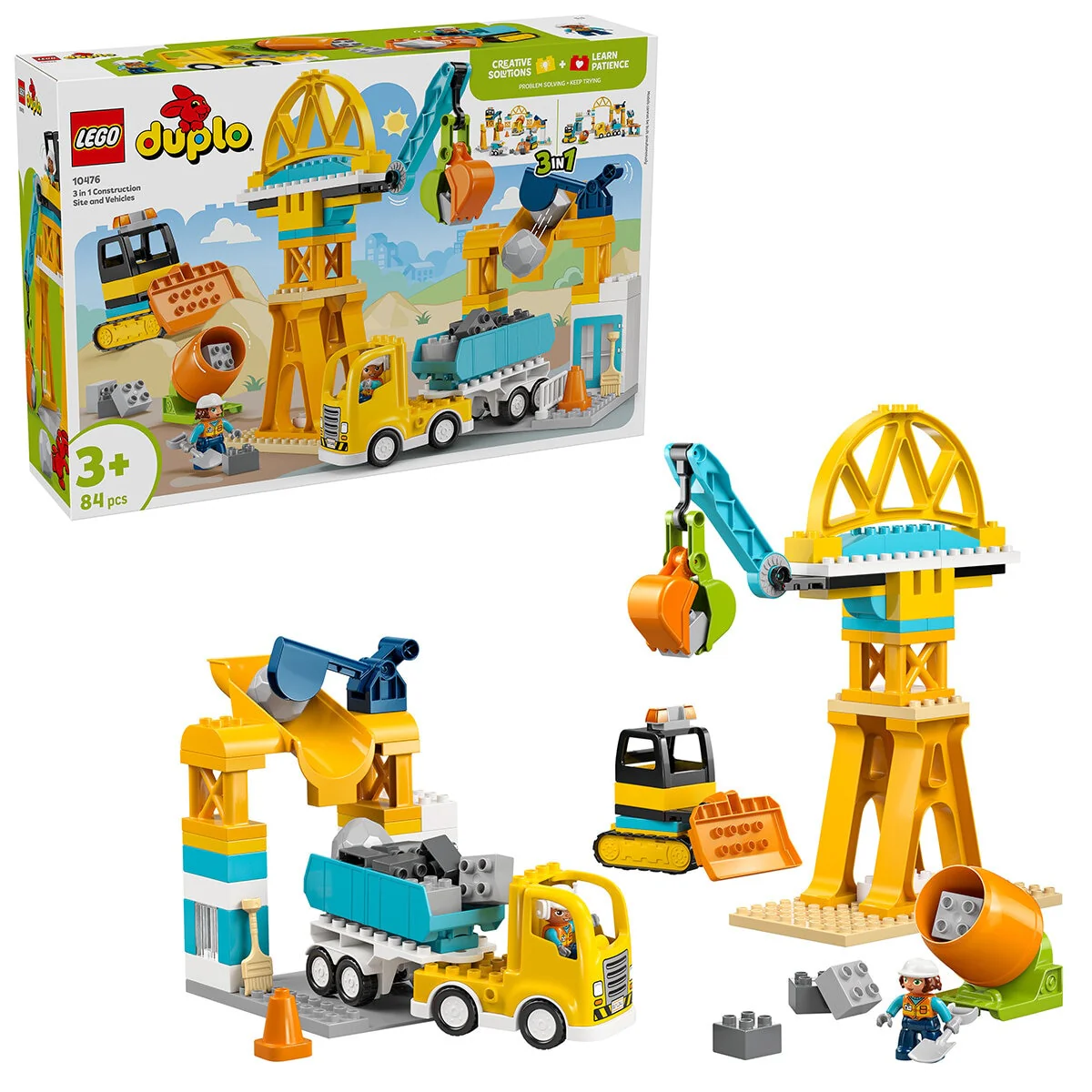 LEGO DUPLO 3-in-1 Construction Site & Vehicles Set 10476 Toddler 3+